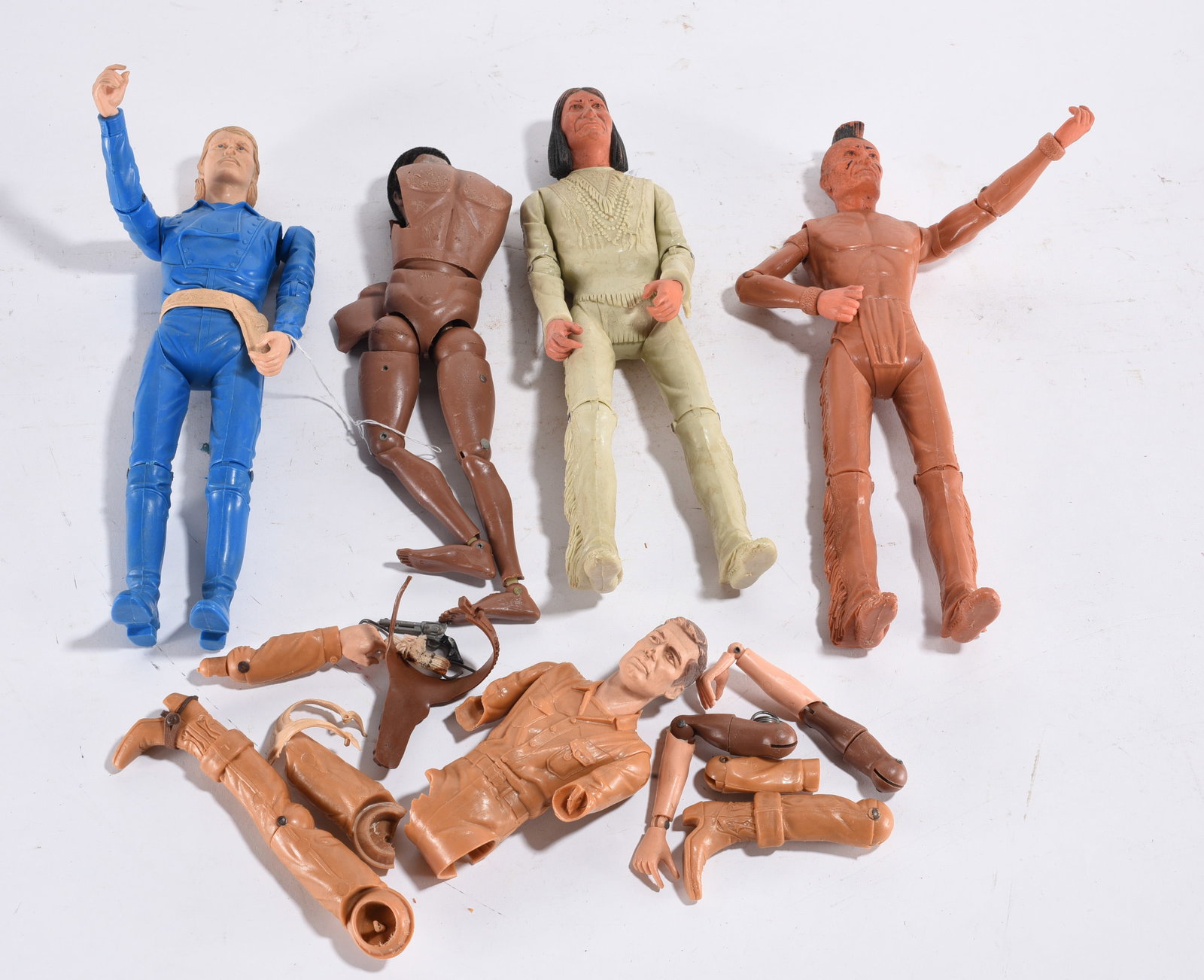 Assorted Vintage Action Figures: Group of figures and parts, mixed condition