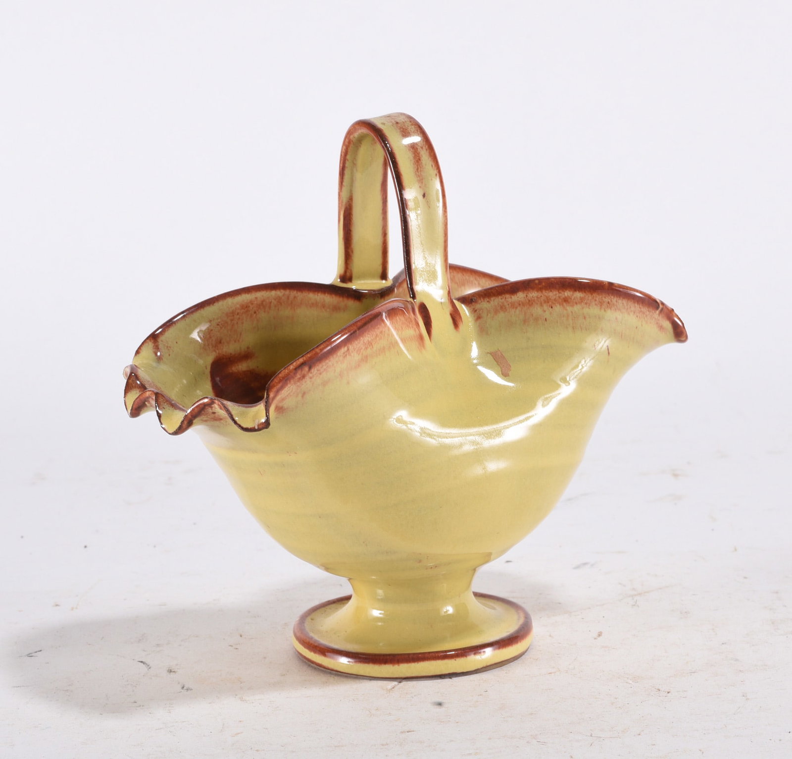 Cole Pottery Yellow Basket: Cole Pottery Yellow Basket