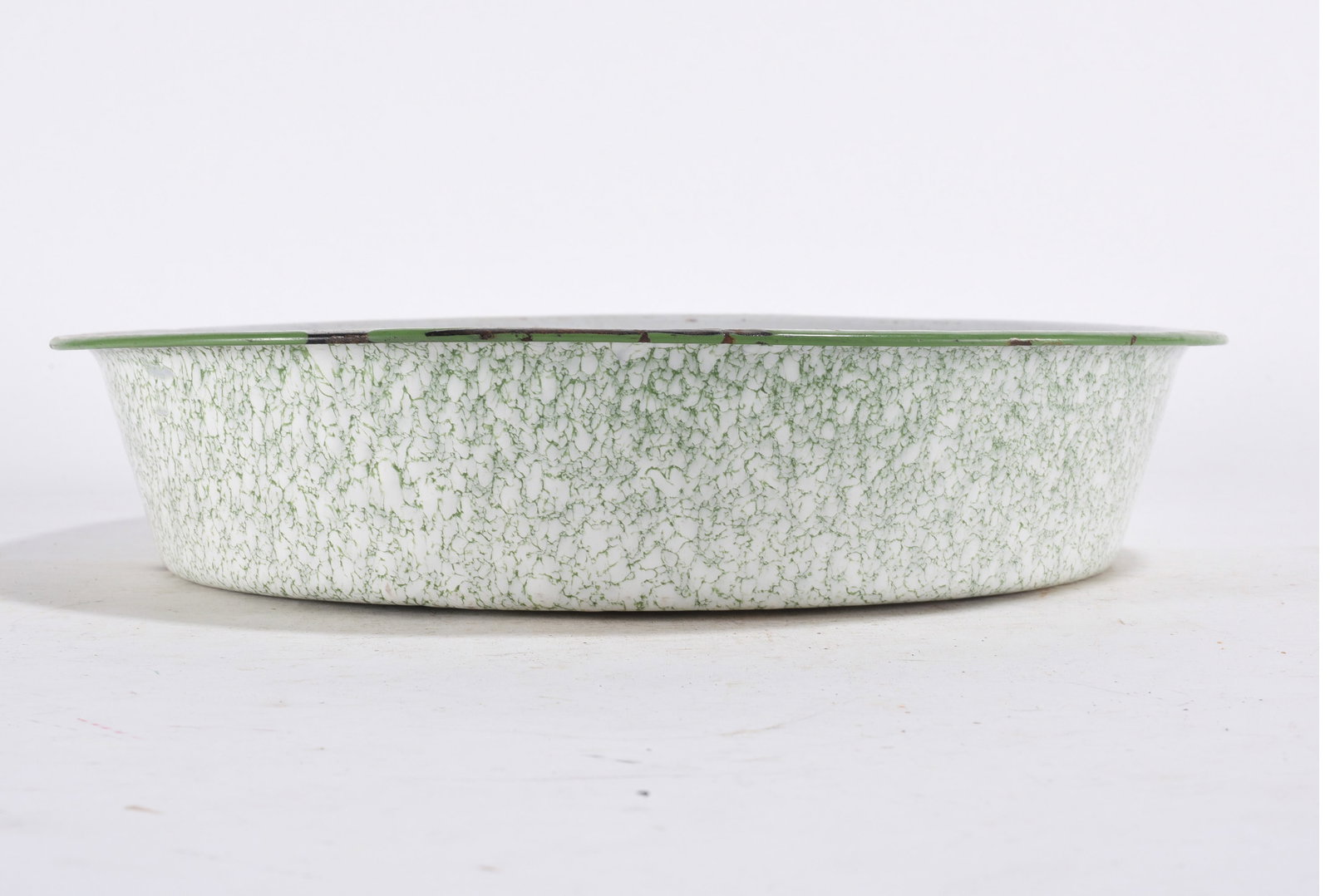 Green & White Graniteware Roasting Pan: Green & White Graniteware Roasting Pan