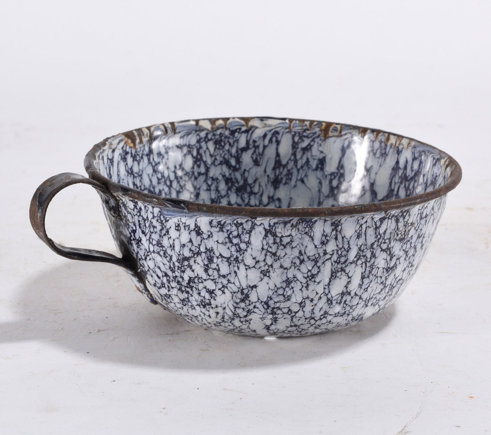 Blue & White Graniteware Cup: Blue & White Graniteware Cup