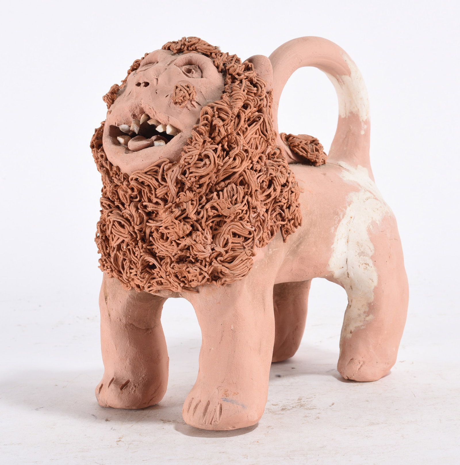 Crystal King Pottery Lion dated 1995: Crystal King Pottery Lion dated 1995