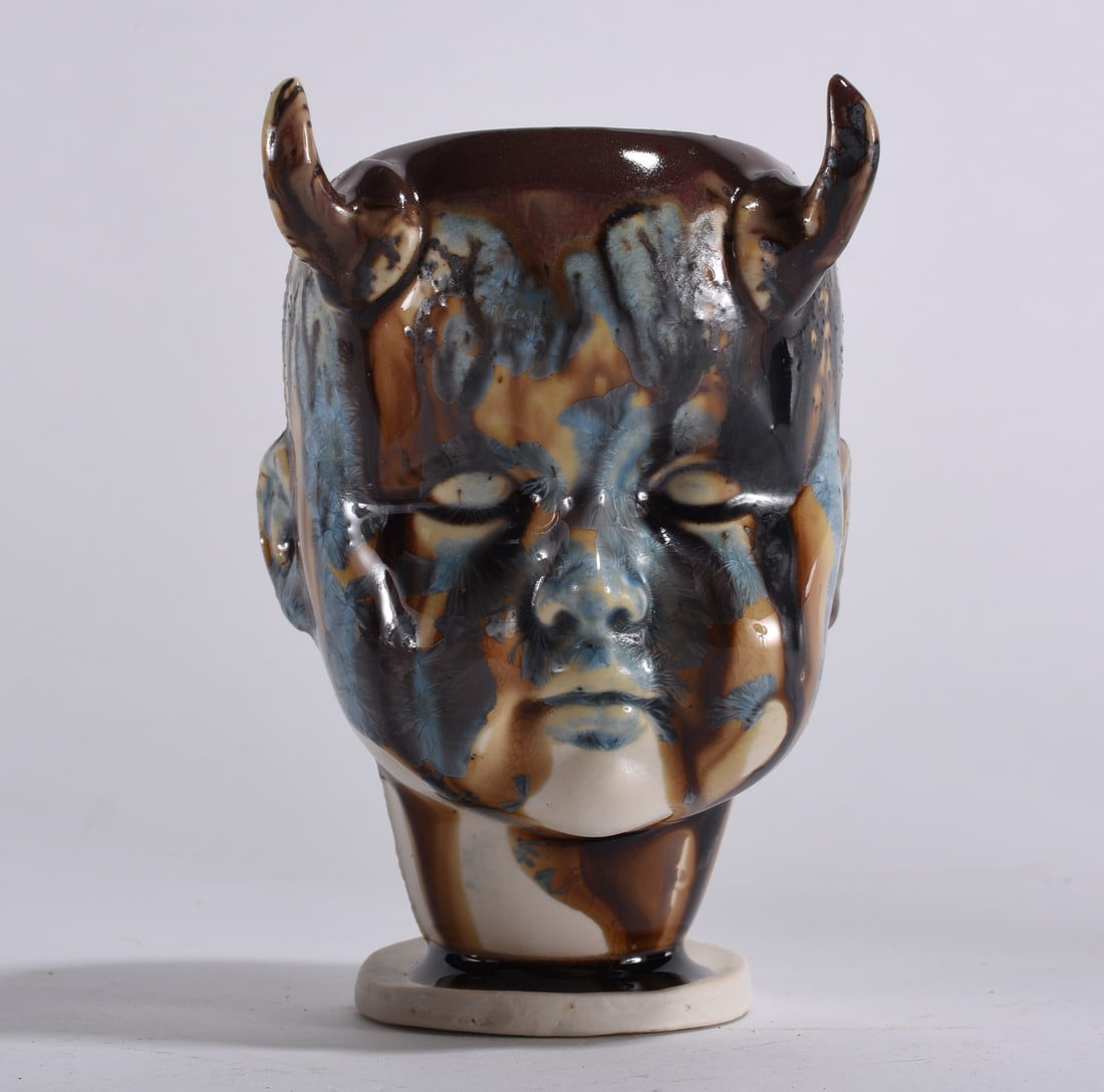 Folk Pottery Baby Head: 4" - We do offer in house shipping for items under 36" boxes 10"x10"x10" we can ship for around $21. boxes 18x18x18 we can ship for around $56 - $65. to get in house shipping pay for your item and cho