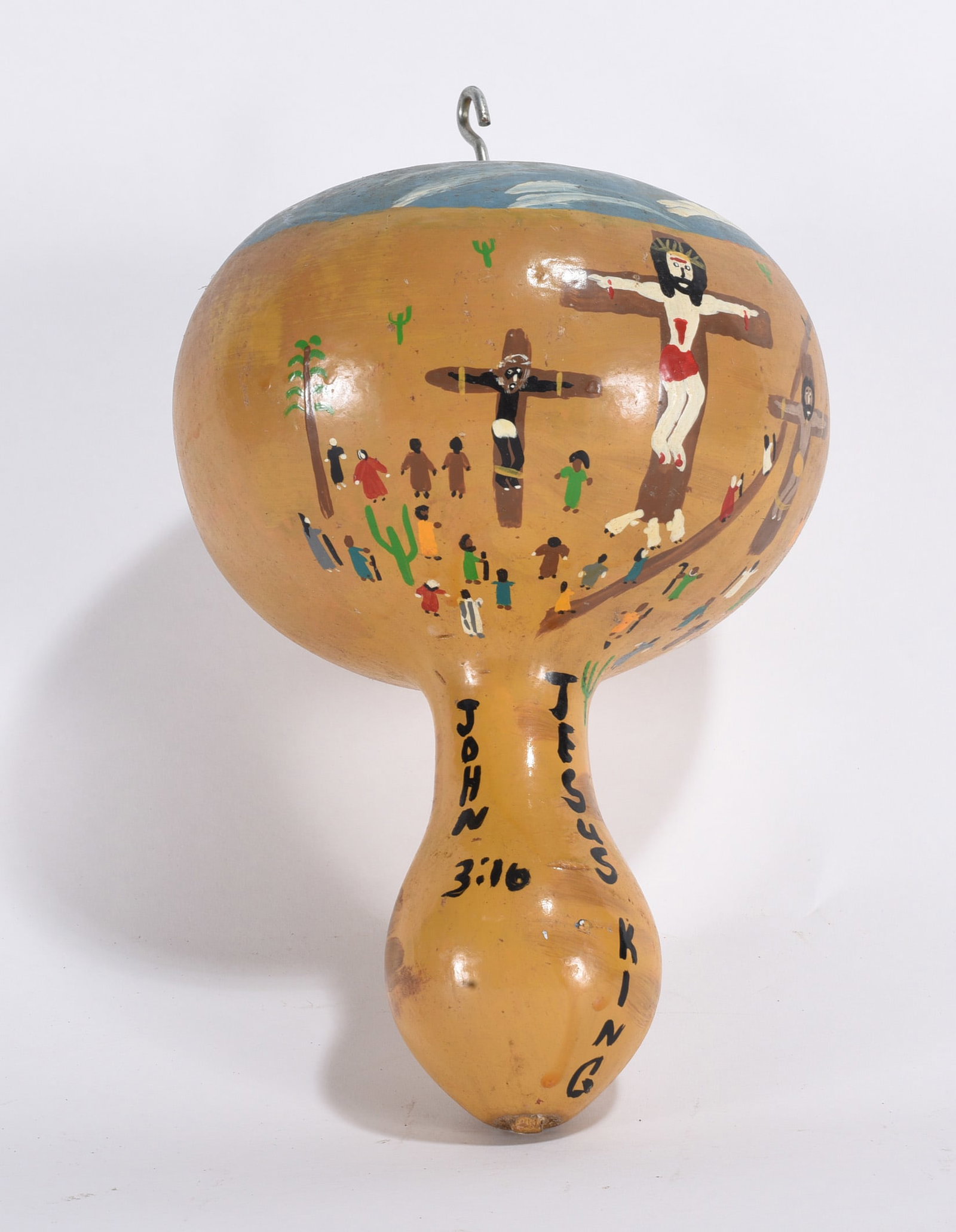 Benny Carter Early Folk Art Painted Gourd (1 of 6)