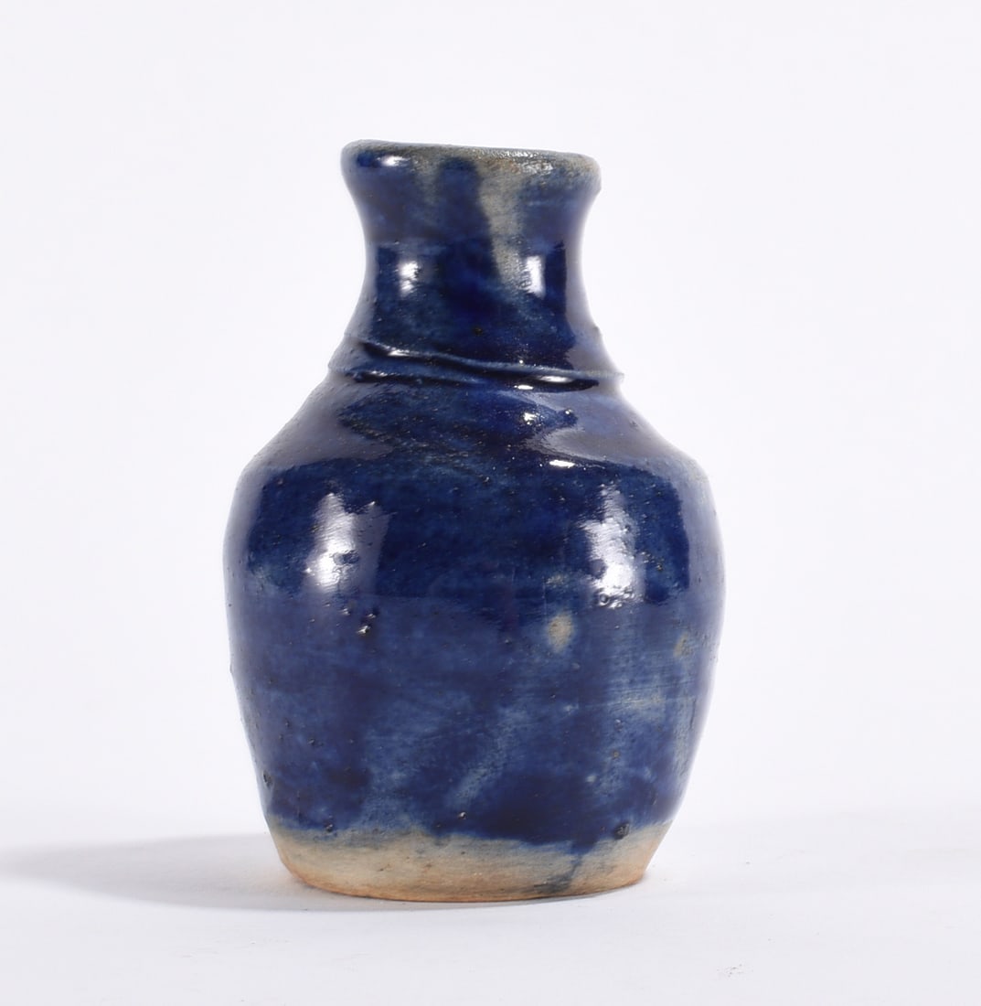 Burlon Craig Rare Blue Glaze Miniature Pottery Vase (1 of 3)