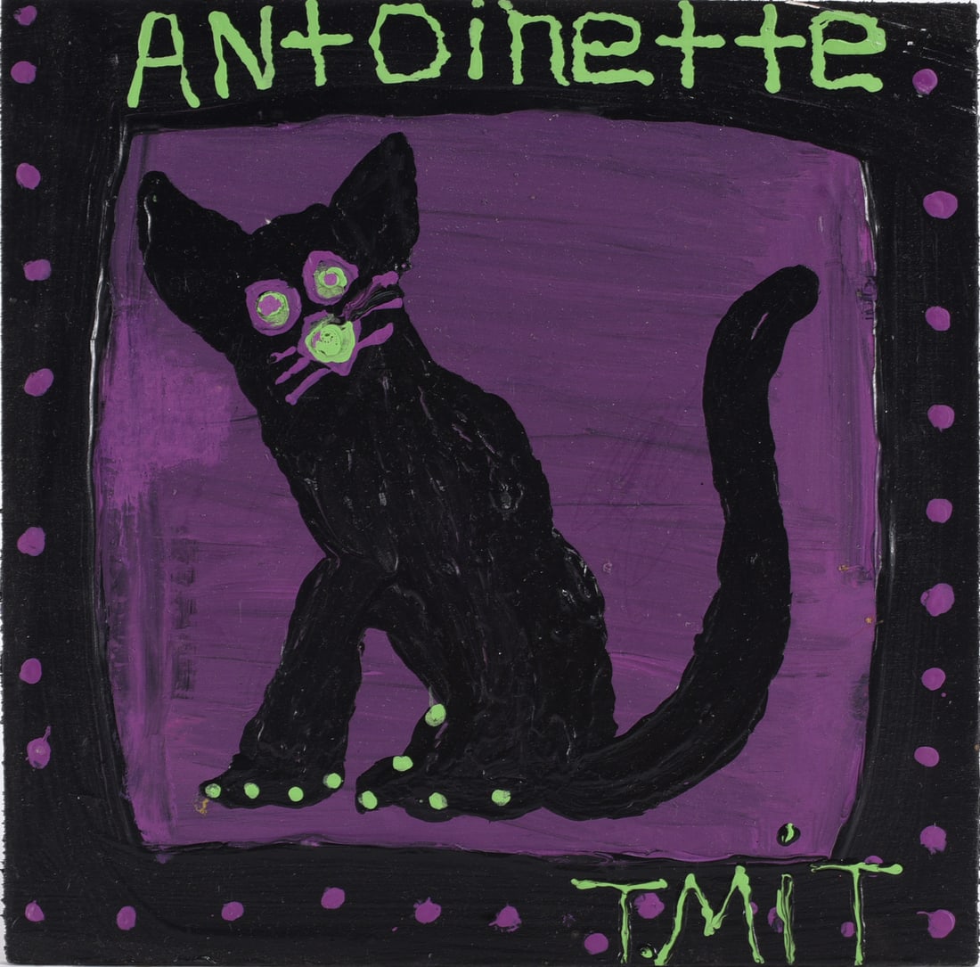 Folk Painting by T.Mit: 11"x11" - folk painting dated 2021 signed T.Mit. please see photos for condition. All items are in estate condition We do offer in house shipping for items under 36" boxes 10"x10"x10" we can ship for