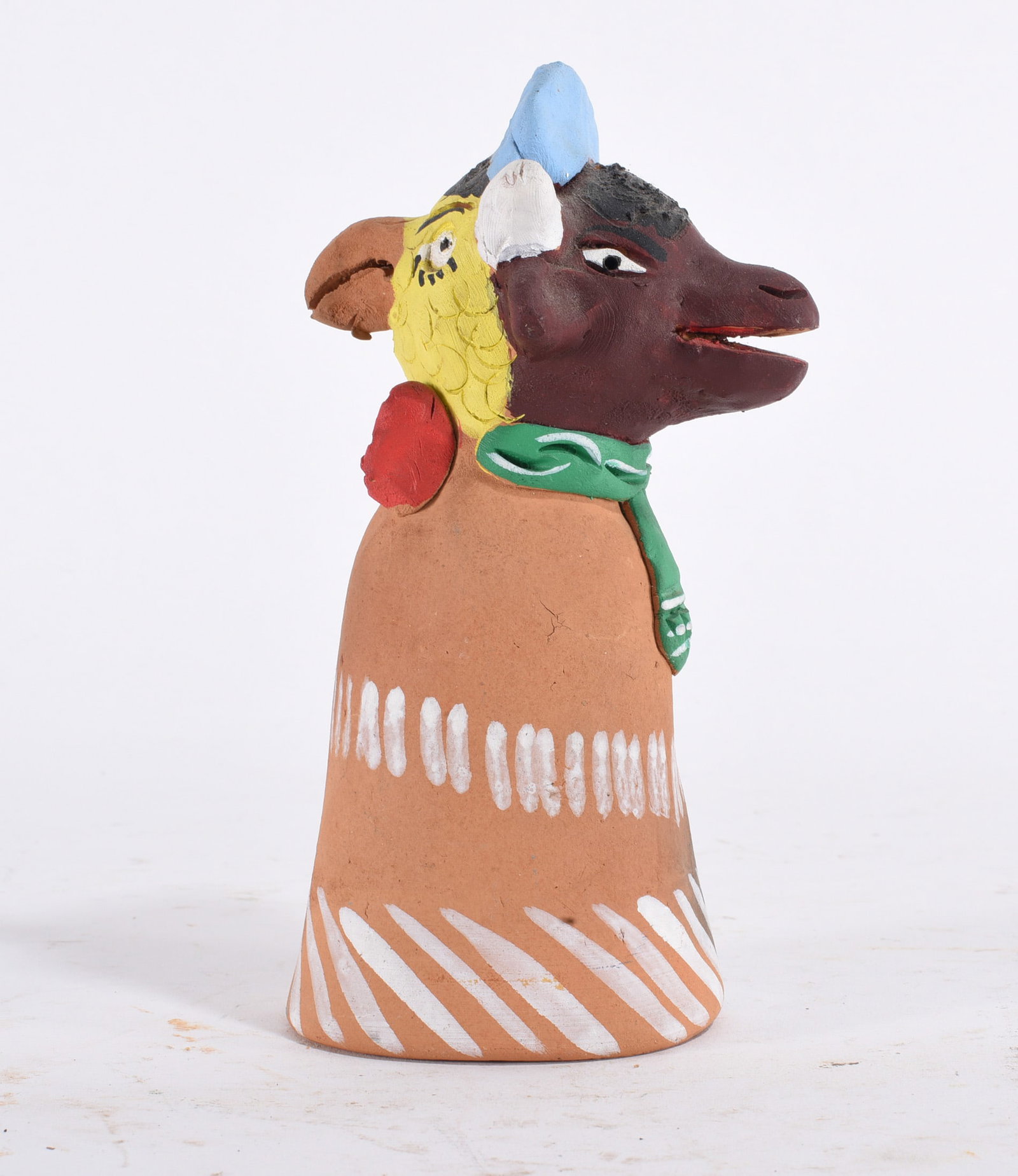 Mexican Terracotta Oaxaca Mexico: 7" - painted clay. Very fragile. please see photos for condition. All items are in estate condition We do offer in house shipping for items under 36" boxes 10"x10"x10" we can ship for around $21. boxe