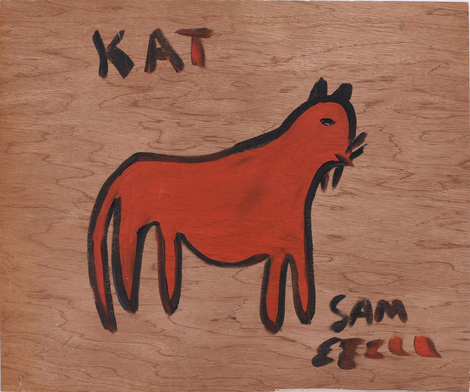 Sam Ezell Painting on Wood: 24"x20" - paint on wood by Sam Ezell. Signed. please see photos for condition. All items are in estate condition We do offer in house shipping for items under 36" boxes 10"x10"x10" we can ship for aro