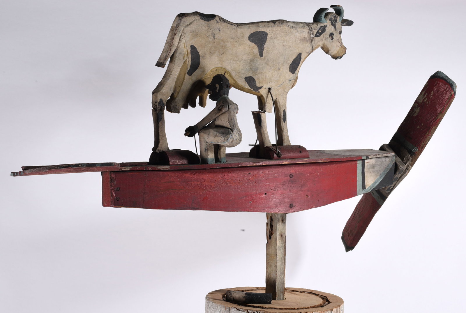 Large Folk Art Cow and Black Man Whirligig (1 of 4)
