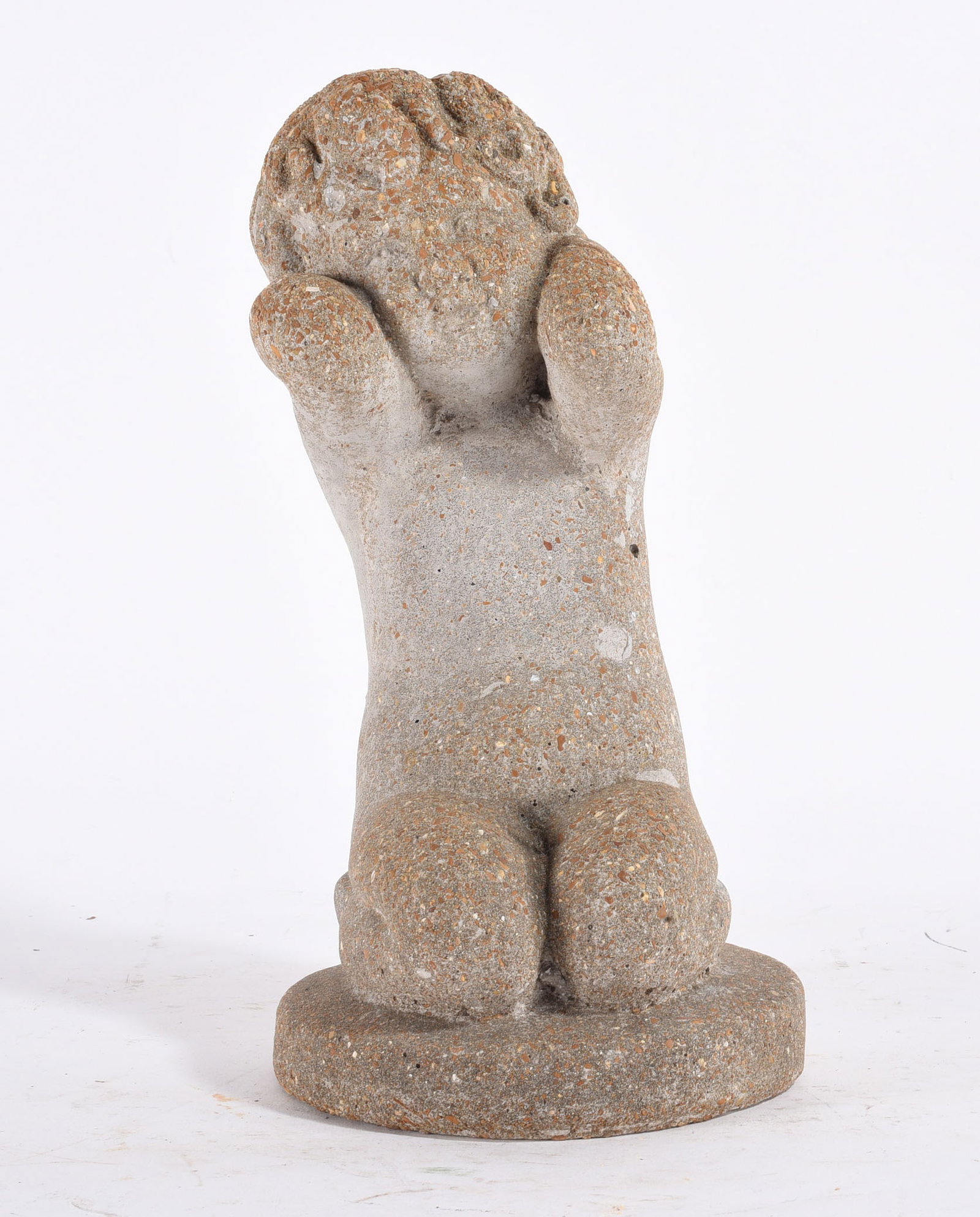 Carved Stone Child Kneeling: 12" - vintage carved stone. This may be really good. Its going going gone so bid on it fast. please see photos for condition. All items are in estate condition We do offer in house shipping for items