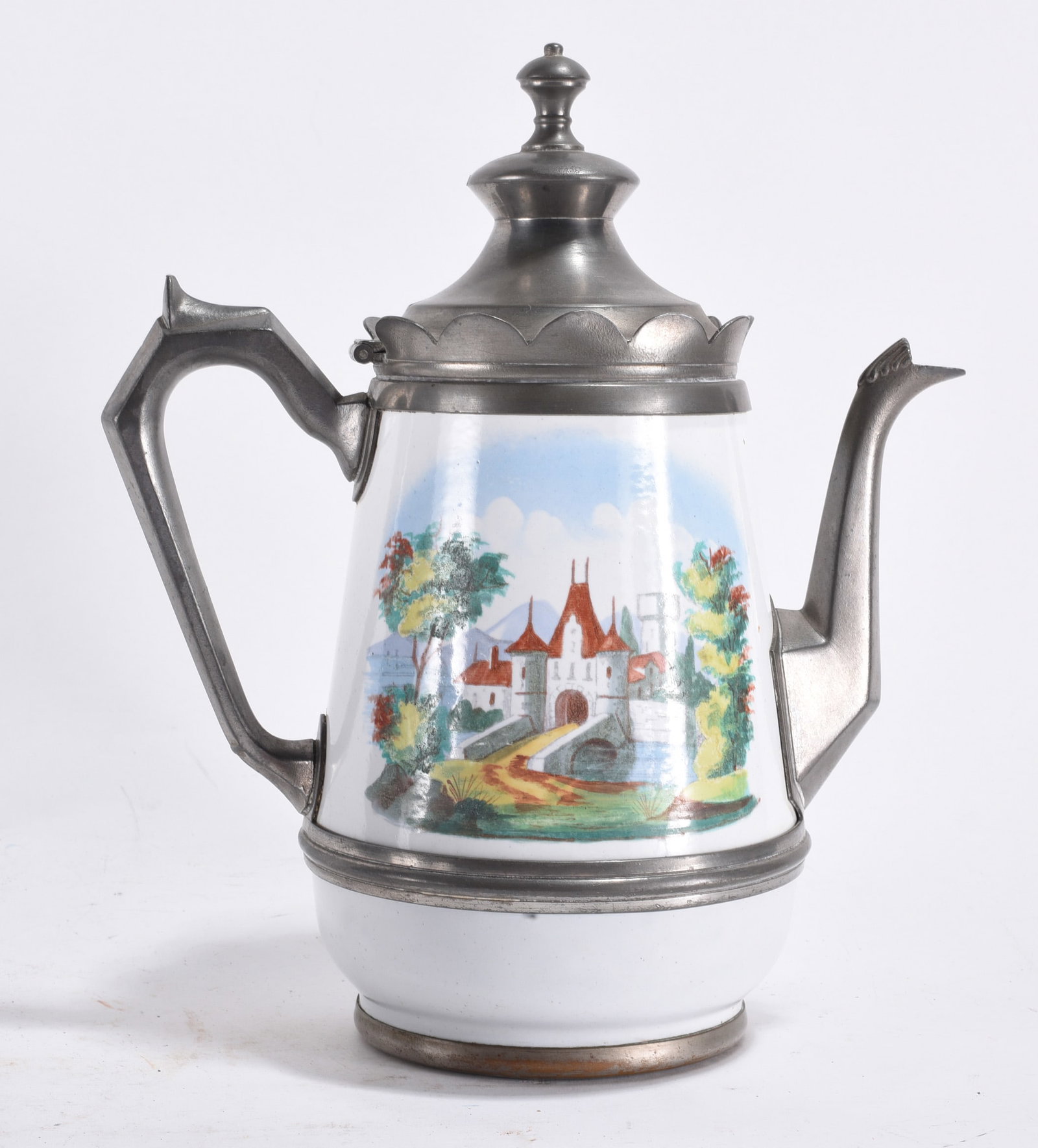 White Enamel Scenic Coffee Pot Alternate (1 of 3)