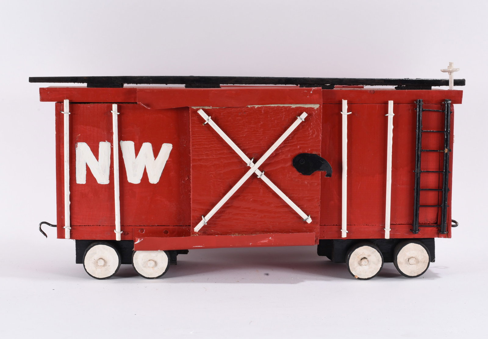 Handmade Wooden NW Caboose Model (1 of 4)