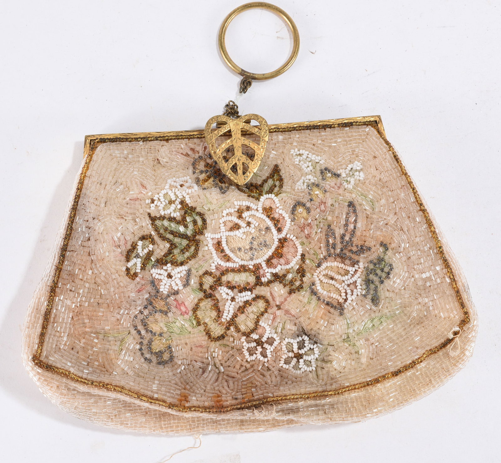 Vintage Metal Mesh Purse with Blue Enamel Frame: 7"x5" -- Vintage metal mesh purse with blue enamel frame and chain handle;Art Deco influenced evening accessory