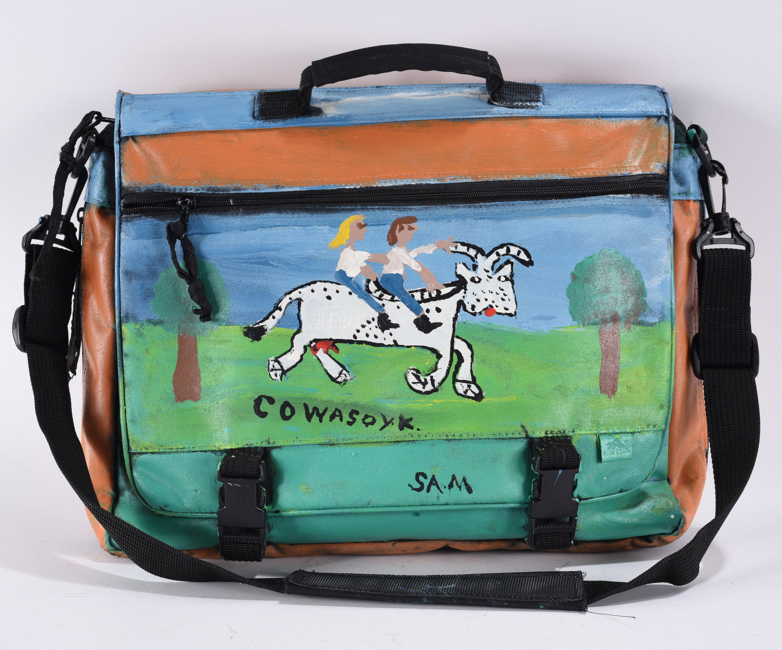 Sam The Dot Man Painted Satchel (1 of 2)