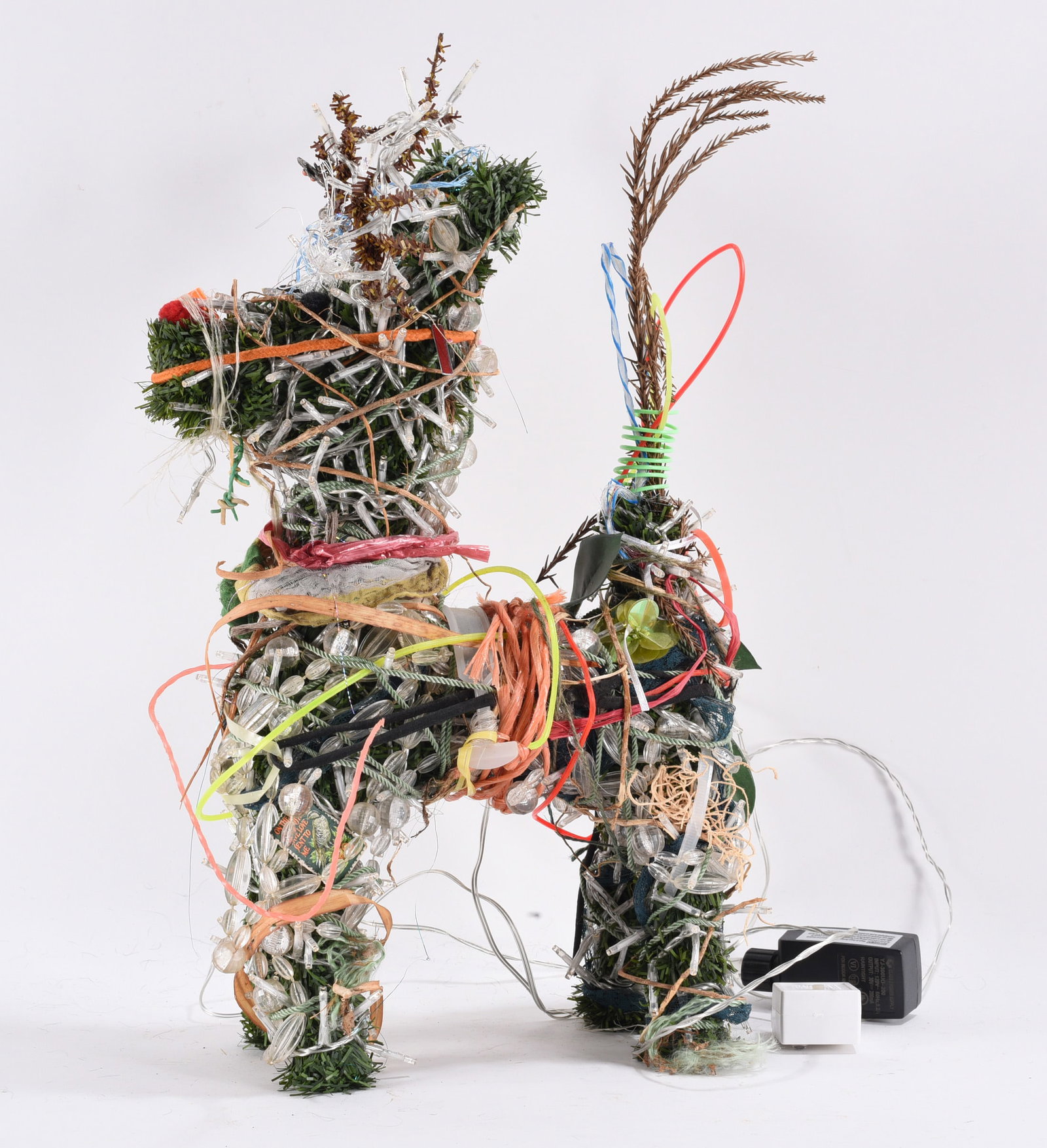 Christmas Folk Art Reindeer: 16"x9" -- Christmas decoration folk art reindeer please see photos for condition. All items are in estate condition We do offer in house shipping for items under 36" boxes 10"x10"x10" we can ship for 