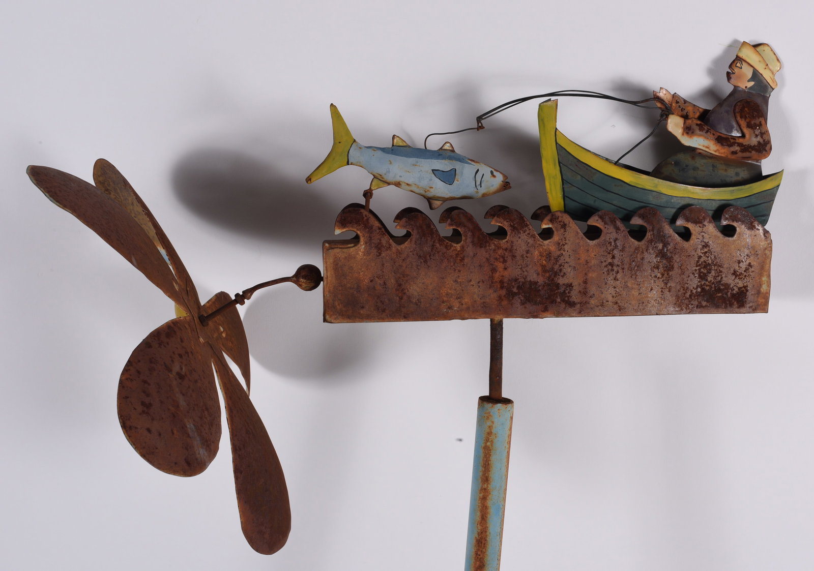 Metal Folk Art Fisherman Whirley Gig (1 of 2)