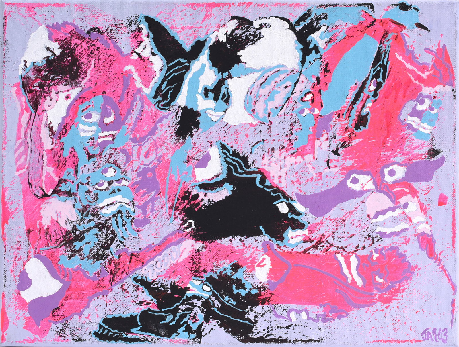 Jakym Clark aka Isa Outsider Art Painting: 16"x12" paint on canvas. African American artist living in the Triangle area of North Carolina. Jakym visits the gallery once a quarter and drops paintings off for us to auction for him. please see ph