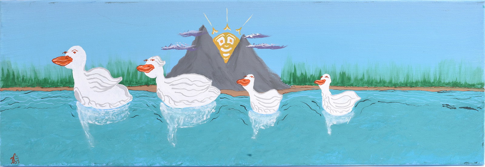 Jakym Clark aka Isa Outsider Art Painting: 30"x10"paint on canvas. African American artist living in the Triangle area of North Carolina. Jakym visits the gallery once a quarter and drops paintings off for us to auction for him. please see pho
