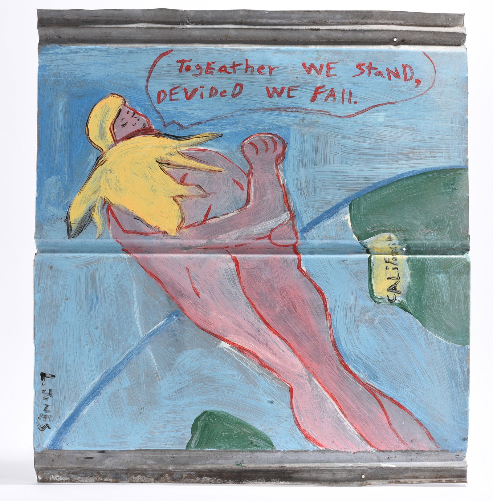 Leonard Jones Folk Art Painting on Tin (1 of 2)