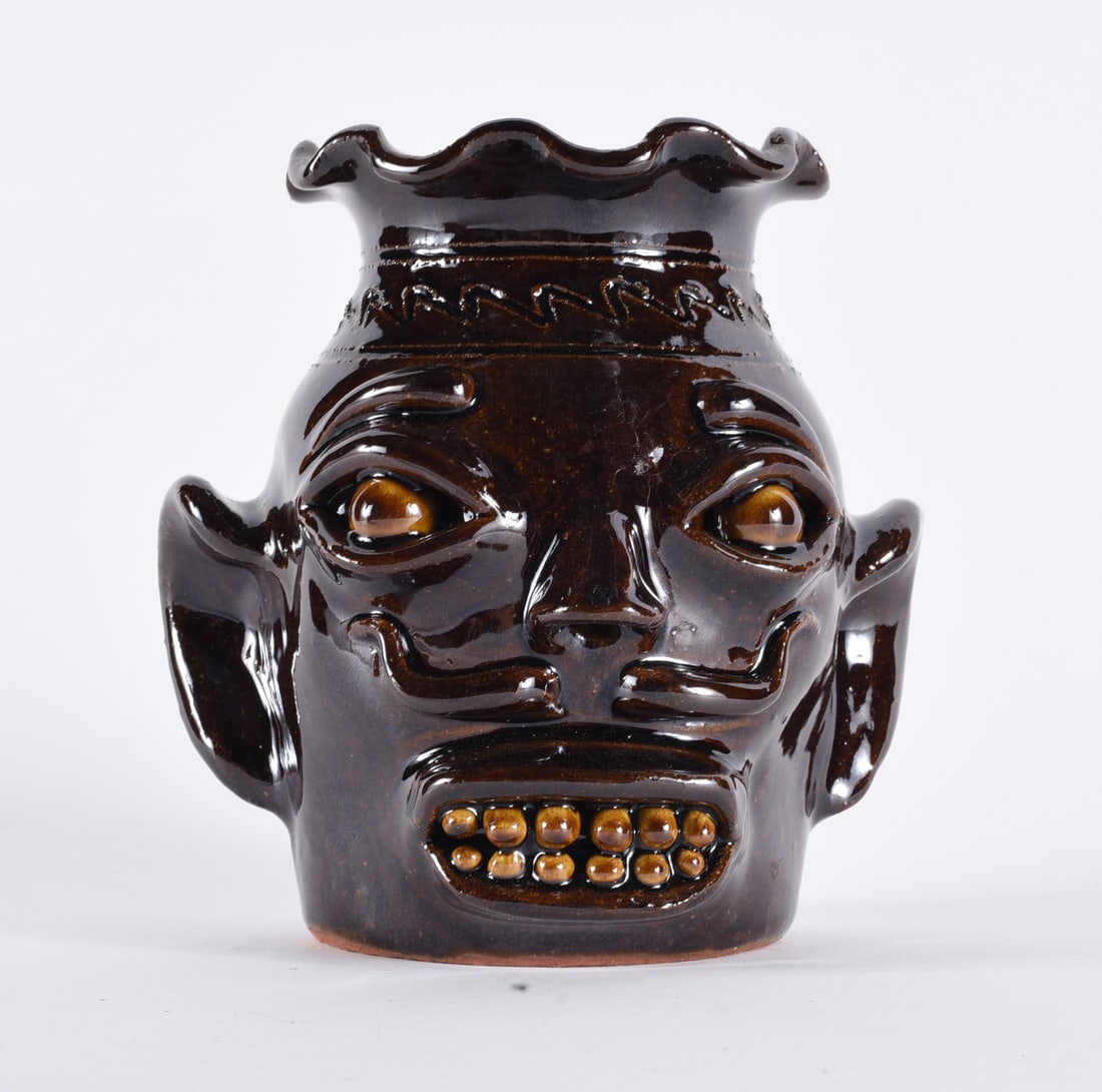 Michael Gates Pottery Face Jar (1 of 3)