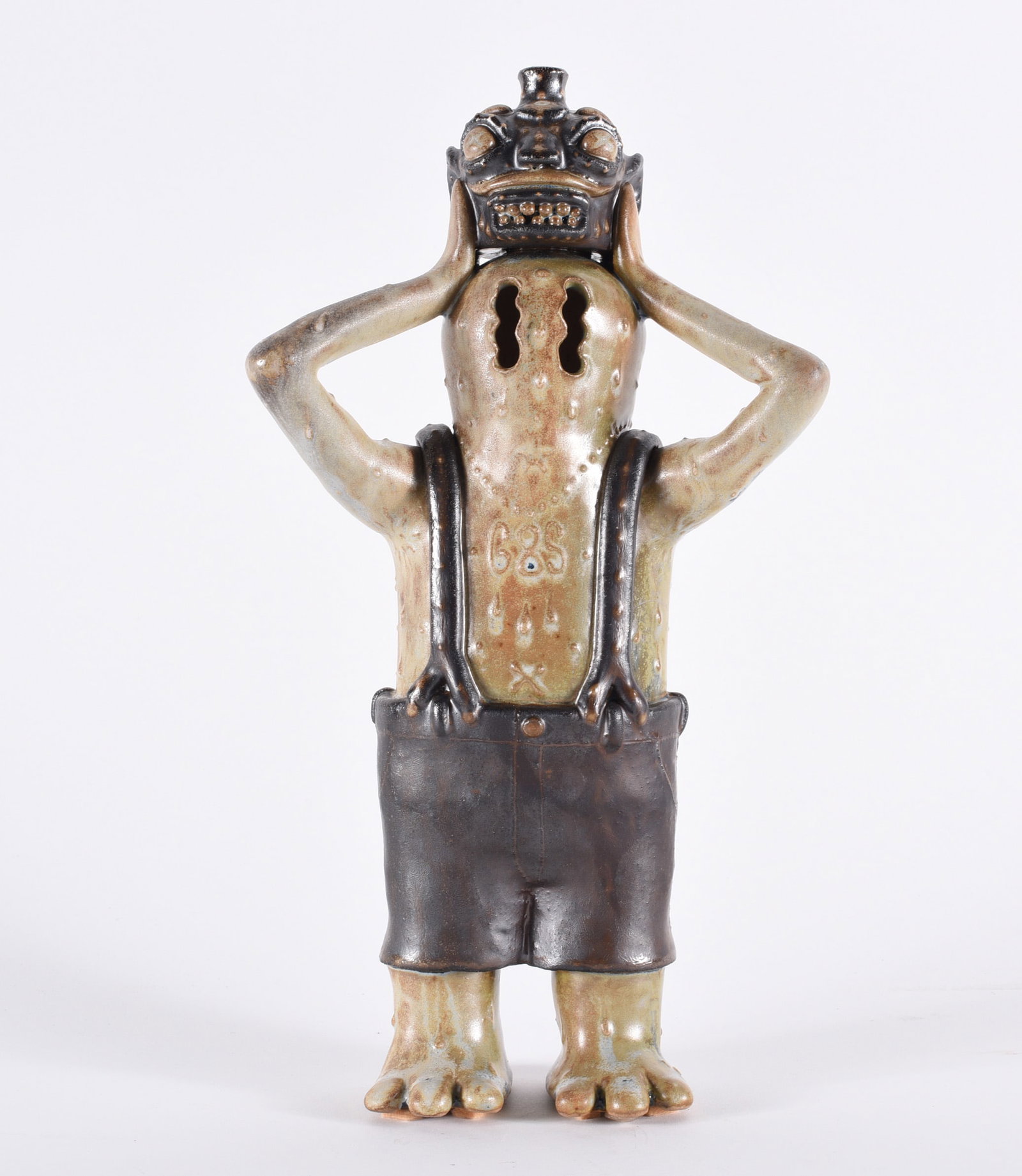 Michael Gates Folk Pottery Jug Holder (1 of 3)