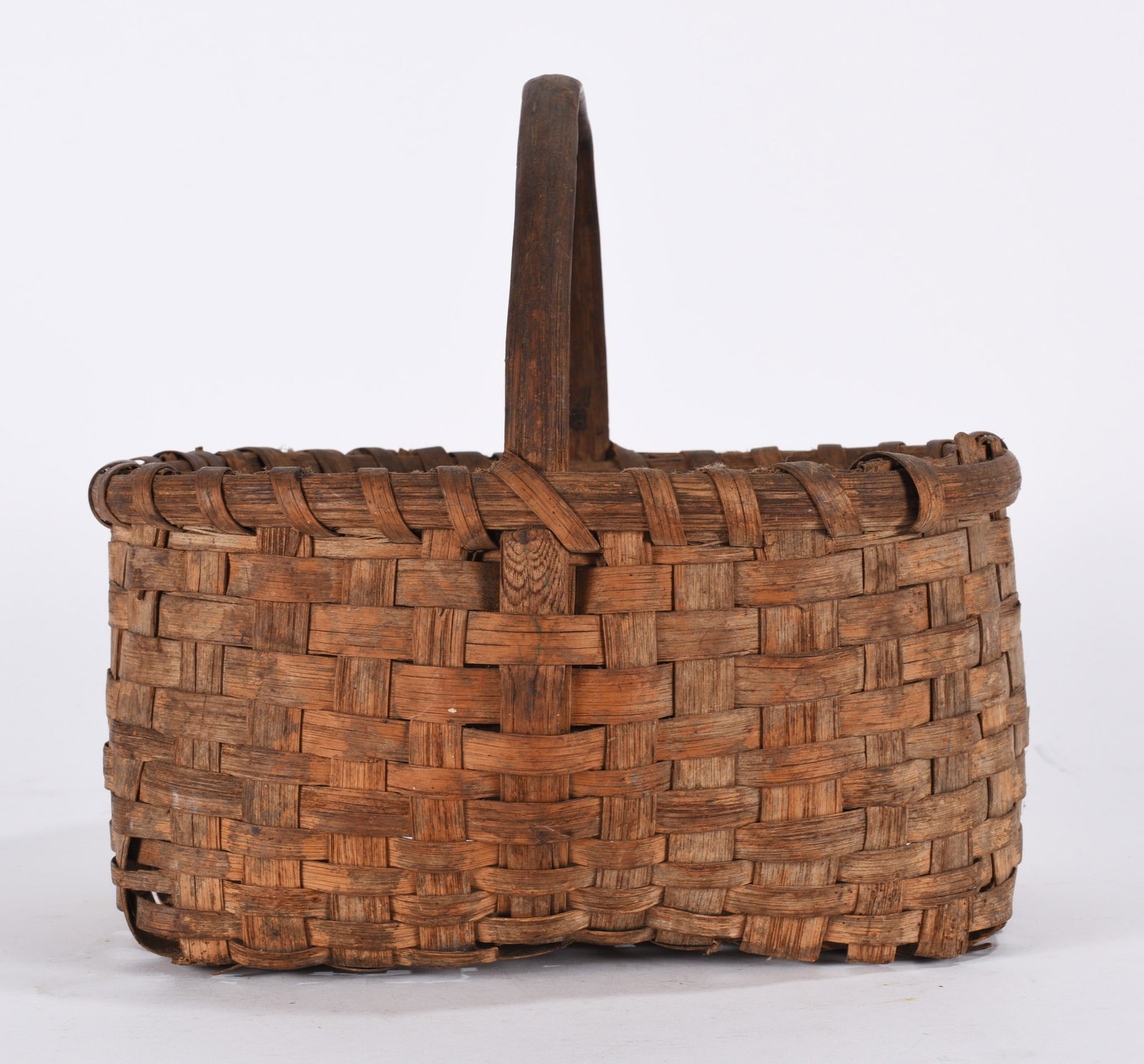 Handwoven Split Oak Basket with Center Handle (1 of 2)