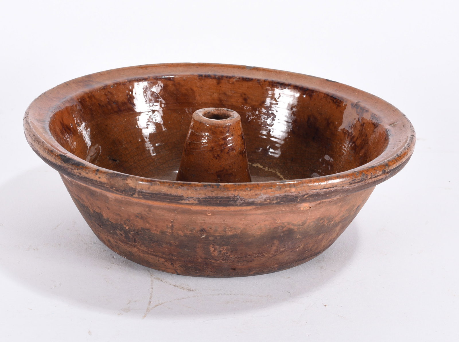 New England Redware Cake Bowl ca. 1860 (1 of 3)