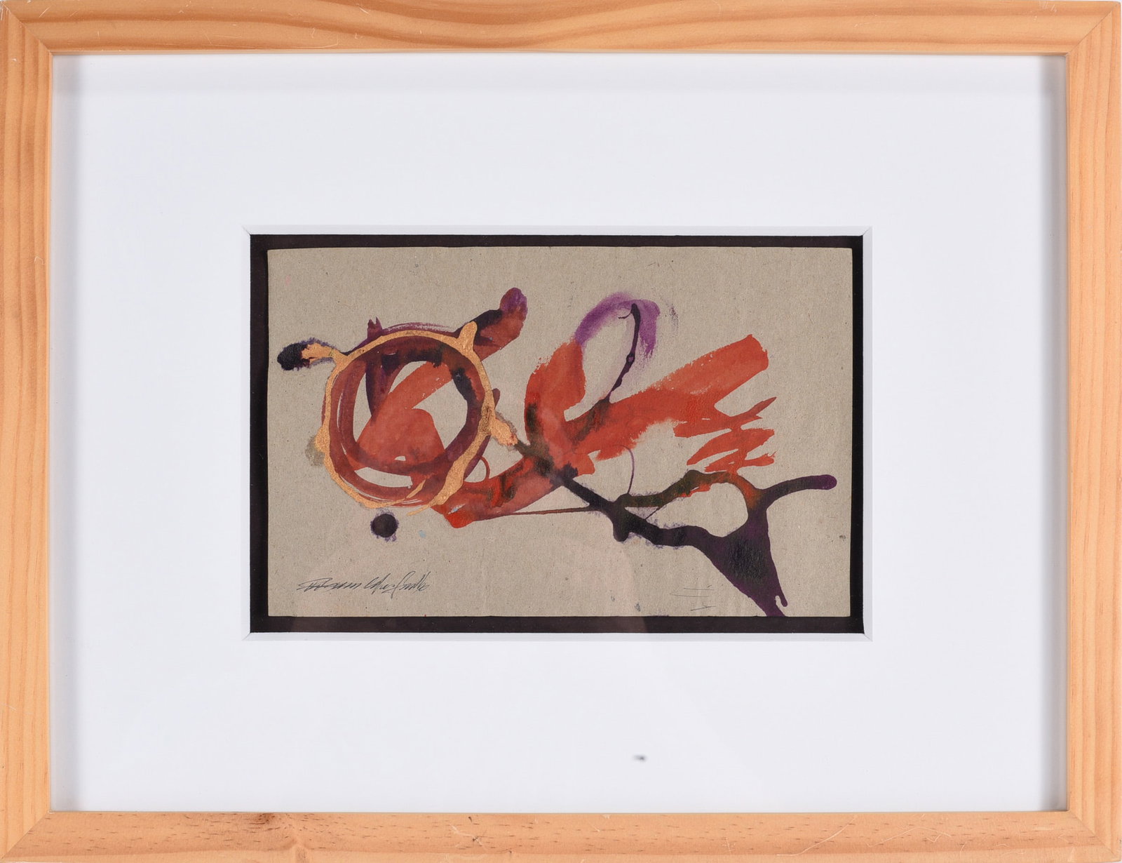 Patricia Cole Ferullo Acrylic Ink on Paper: Image size 9"x6" , framed to 17"x13" - signed lower left. Acrylic ink on paper. We do offer in house shipping for items under 36" boxes 10"x10"x10" we can ship for around $21. boxes 18x18x18 we can sh