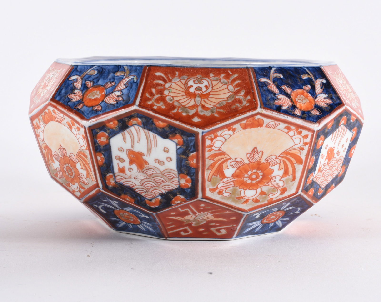 Japanese Imari Porcelain Faceted Bowl (1 of 4)