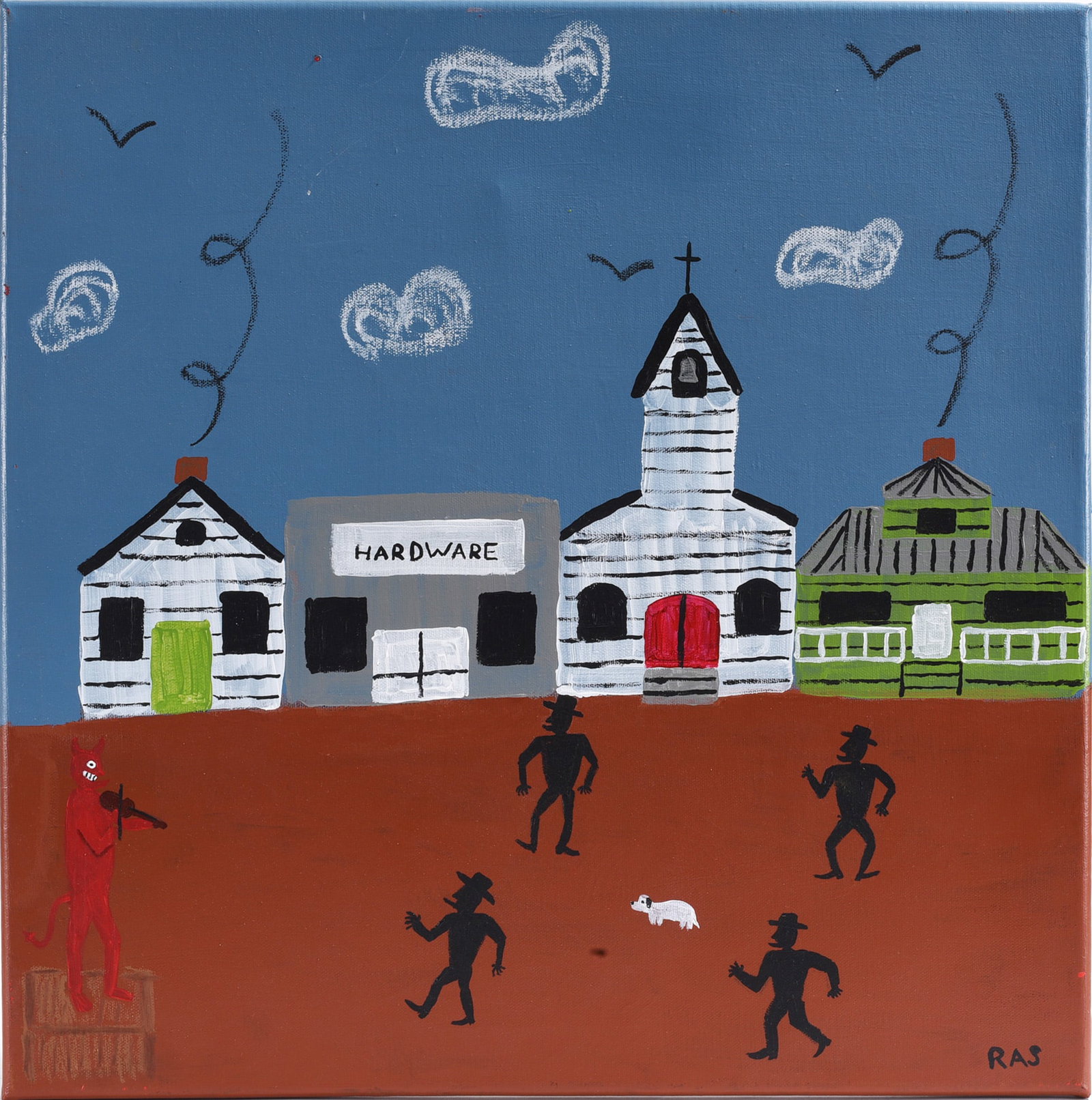 Randall Stephens Painting Devil Calls the Shots (1 of 2)