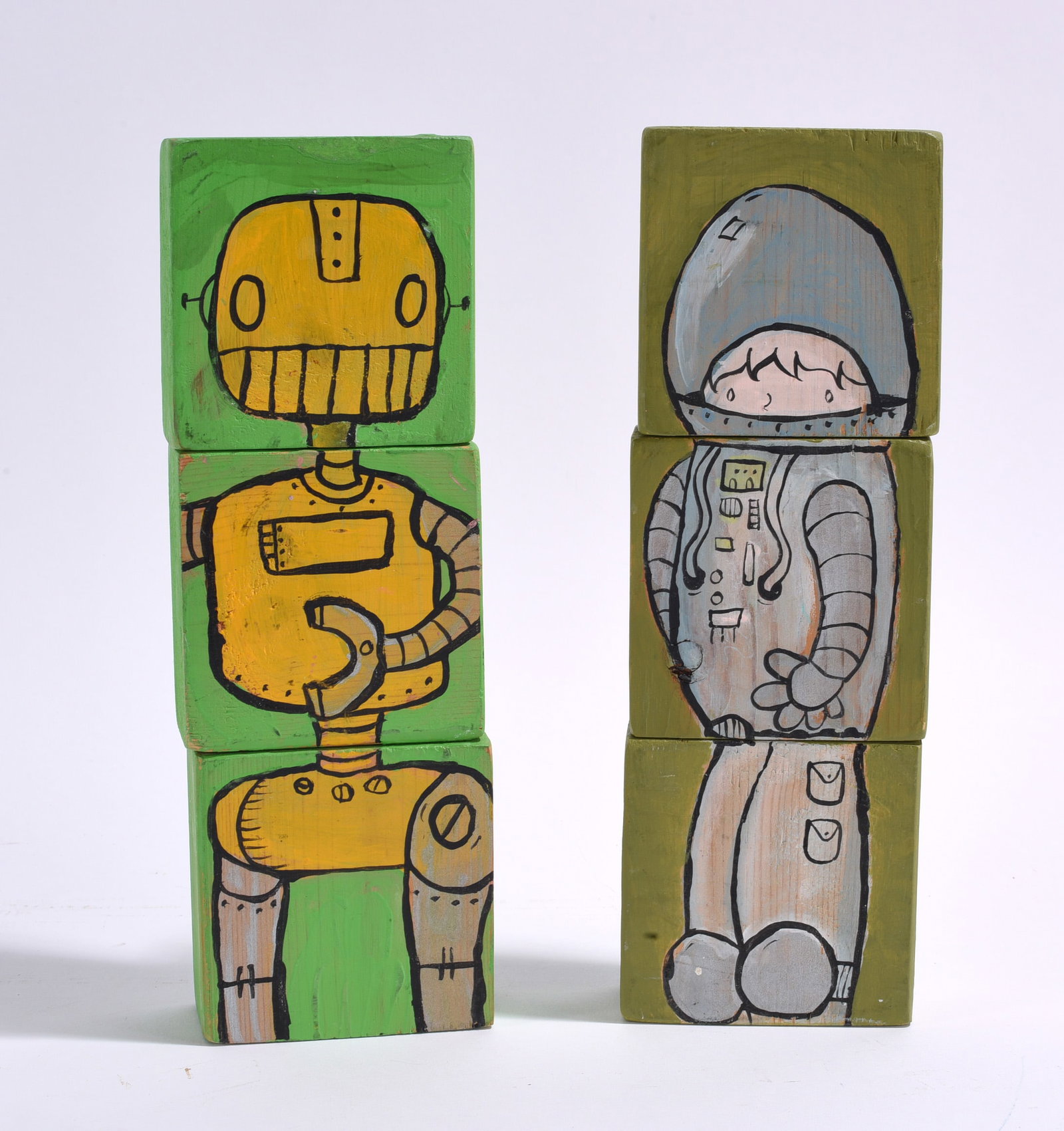 Folk Art Wood Painted Blocks (1 of 3)