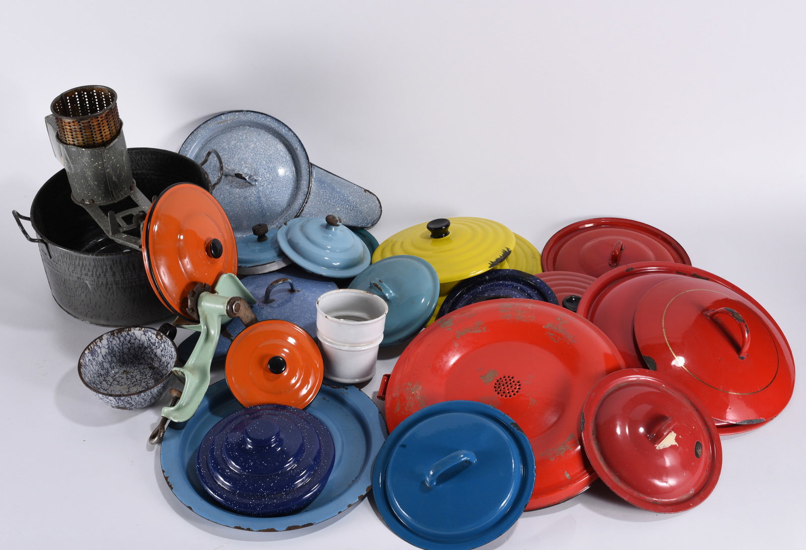 Large Collection of Enamelware Lids (1 of 1)