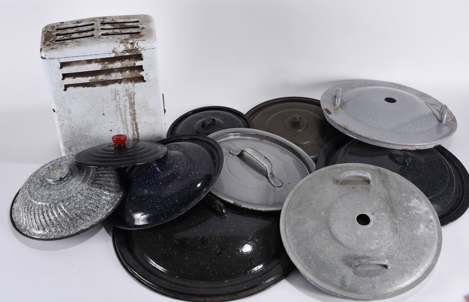 Large Collection of Enamelware Lids (1 of 1)