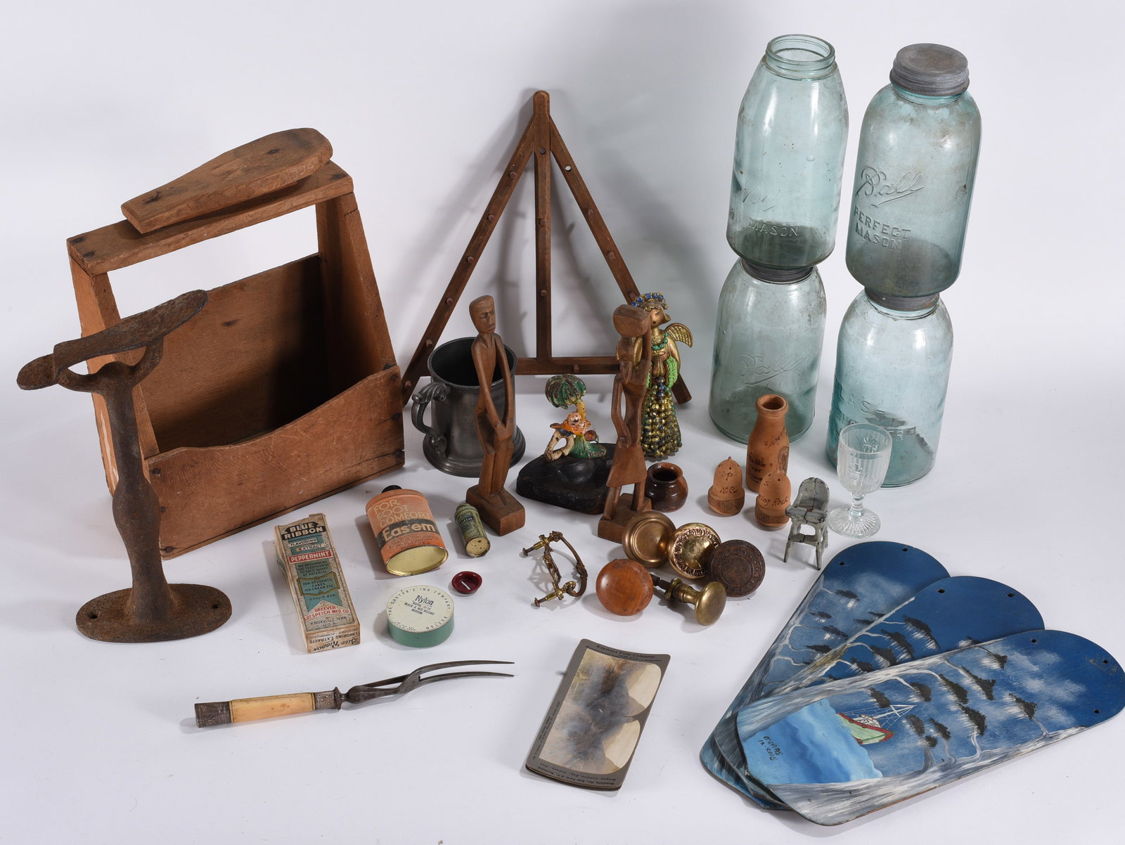 Collection of Vintage Items: tallest 16" We do offer in house shipping for items under 36" boxes 10"x10"x10" we can ship for around $21. boxes 18x18x18 we can ship for around $56 - $65. to get in house shipping pay for your item 