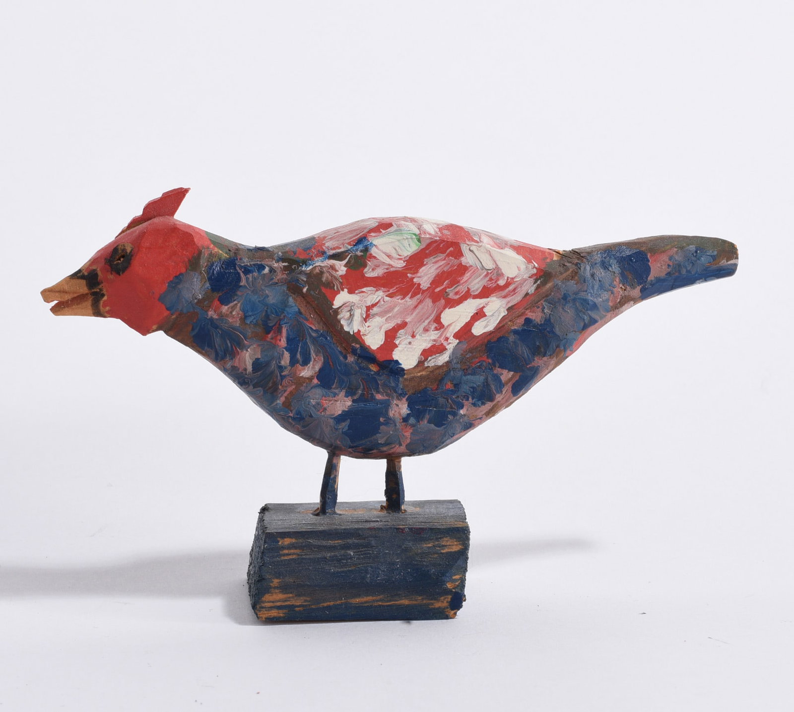 Carl McKenzie Folk Art Carving: 3" --carved wood and paint. Signed. please see photos for condition. All items are in estate condition We do offer in house shipping for items under 36" boxes 10"x10"x10" we can ship for around $21. b