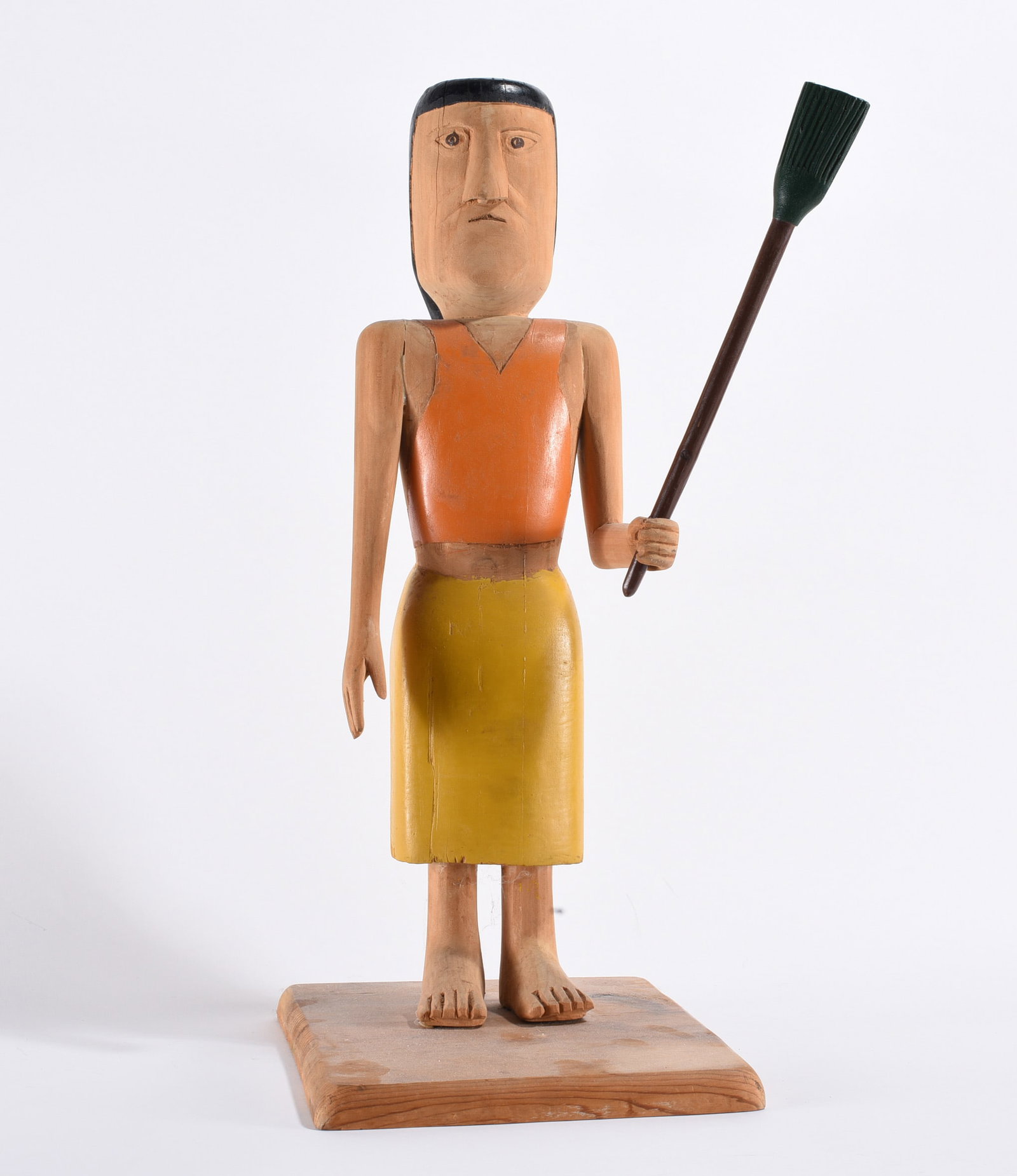 Ernest Patton Carved Woman: 19" --outstanding carved female. Carved wood and paint. Signed on bottom. please see photos for condition. All items are in estate condition We do offer in house shipping for items under 36" boxes 10"