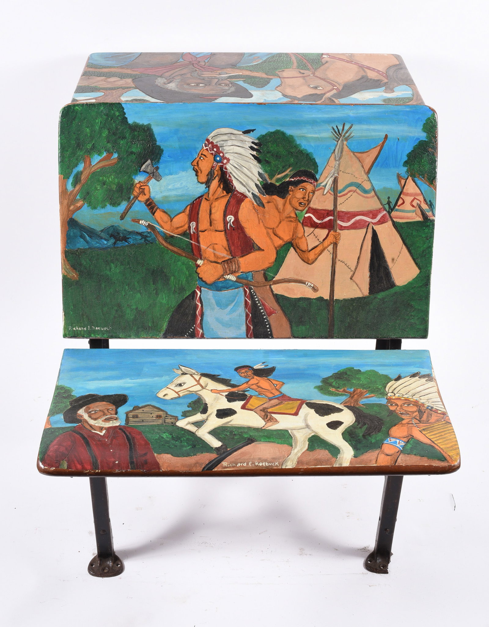 Richard Roebuck Painted School Desk (1 of 4)