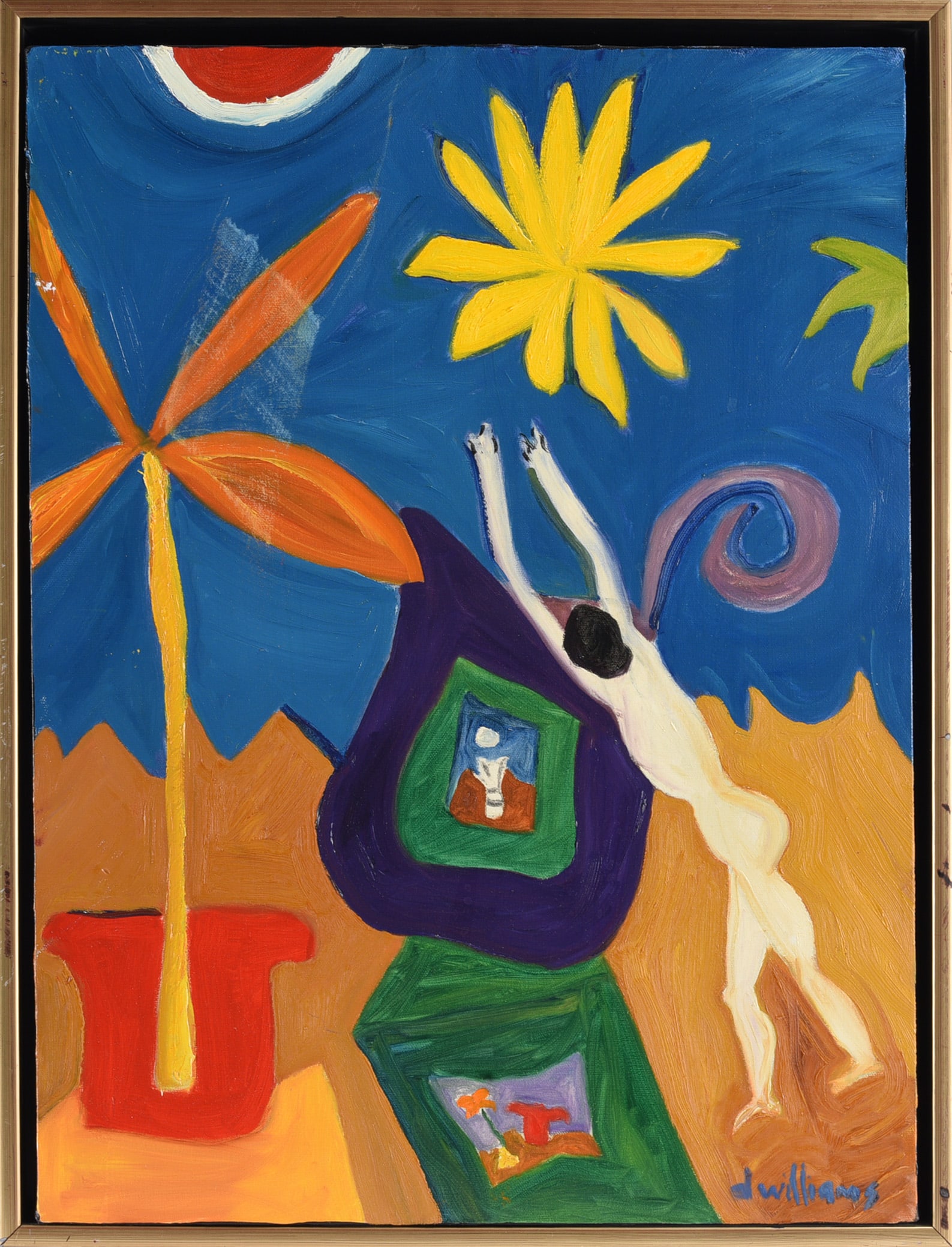 Doug Williams Painting: 20"x25" -painting by Doug williams titled Freedom. please see photos for condition. All items are in estate condition We do offer in house shipping for items under 36" boxes 10"x10"x10" we can ship fo