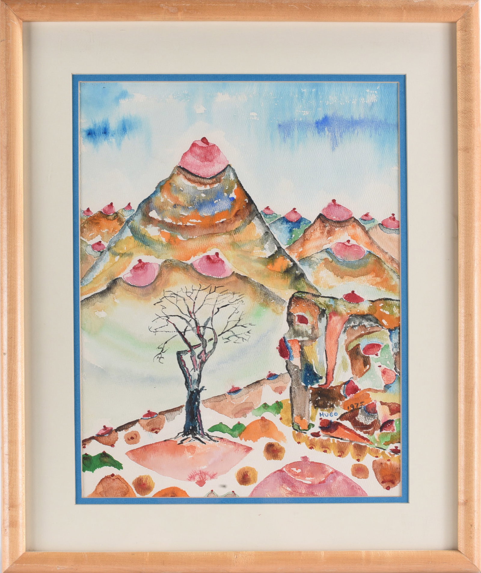 Hugo Sperger Watercolor: 12"x15" -- Framed to 17"x21" -- early water color by Hugo Sperger dated 1975. signed right side. Framed. please see photos for condition. All items are in estate condition We do offer in house shippin