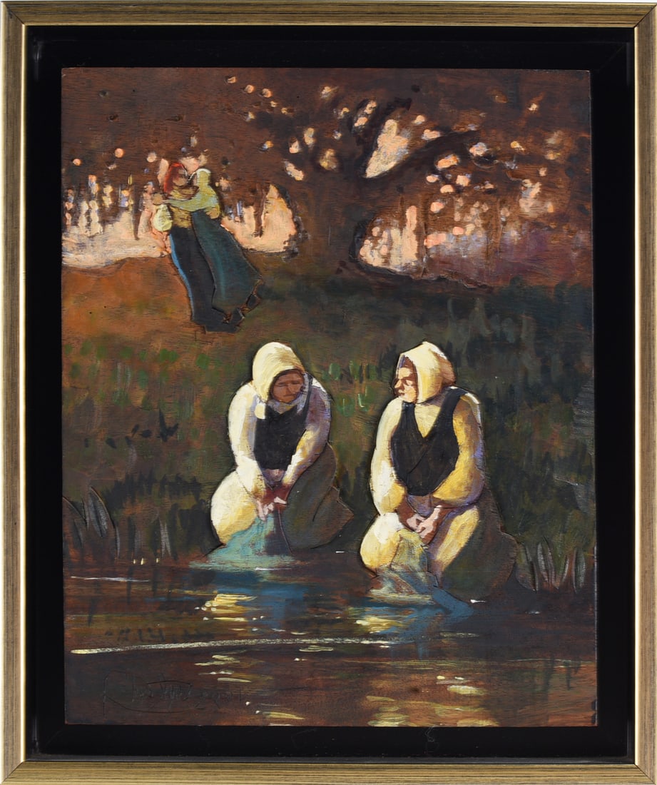 Chestee Harrington Painting: 10"x12" --signed lower left. Painting by Chestee Harrington. please see photos for condition. All items are in estate condition We do offer in house shipping for items under 36" boxes 10"x10"x10" we c