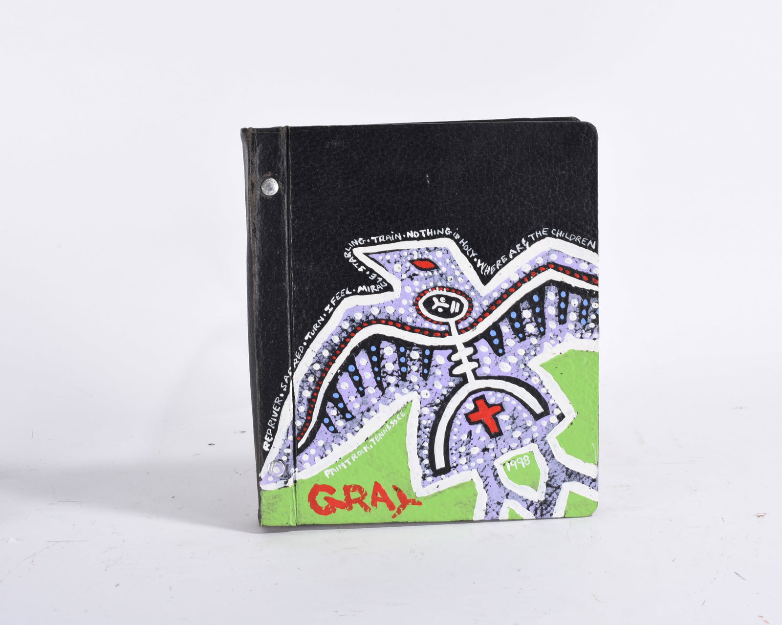 Bob Gray Folk Art: 9"x10" -- painted cassette cover. Cassette inside. please see photos for condition. All items are in estate condition We do offer in house shipping for items under 36" boxes 10"x10"x10" we can ship fo