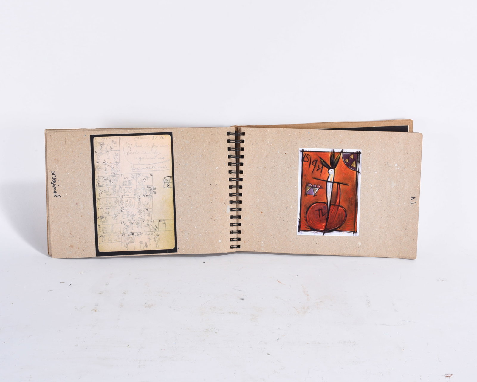 Original Art Flip Book full of Art by Todd Greene: 9"x6" -- 66 pages total, signed by Todd Greene, full of art on this spiral flip bood. Writing and mixed media. please see photos for condition. All items are in estate condition We do offer in house s