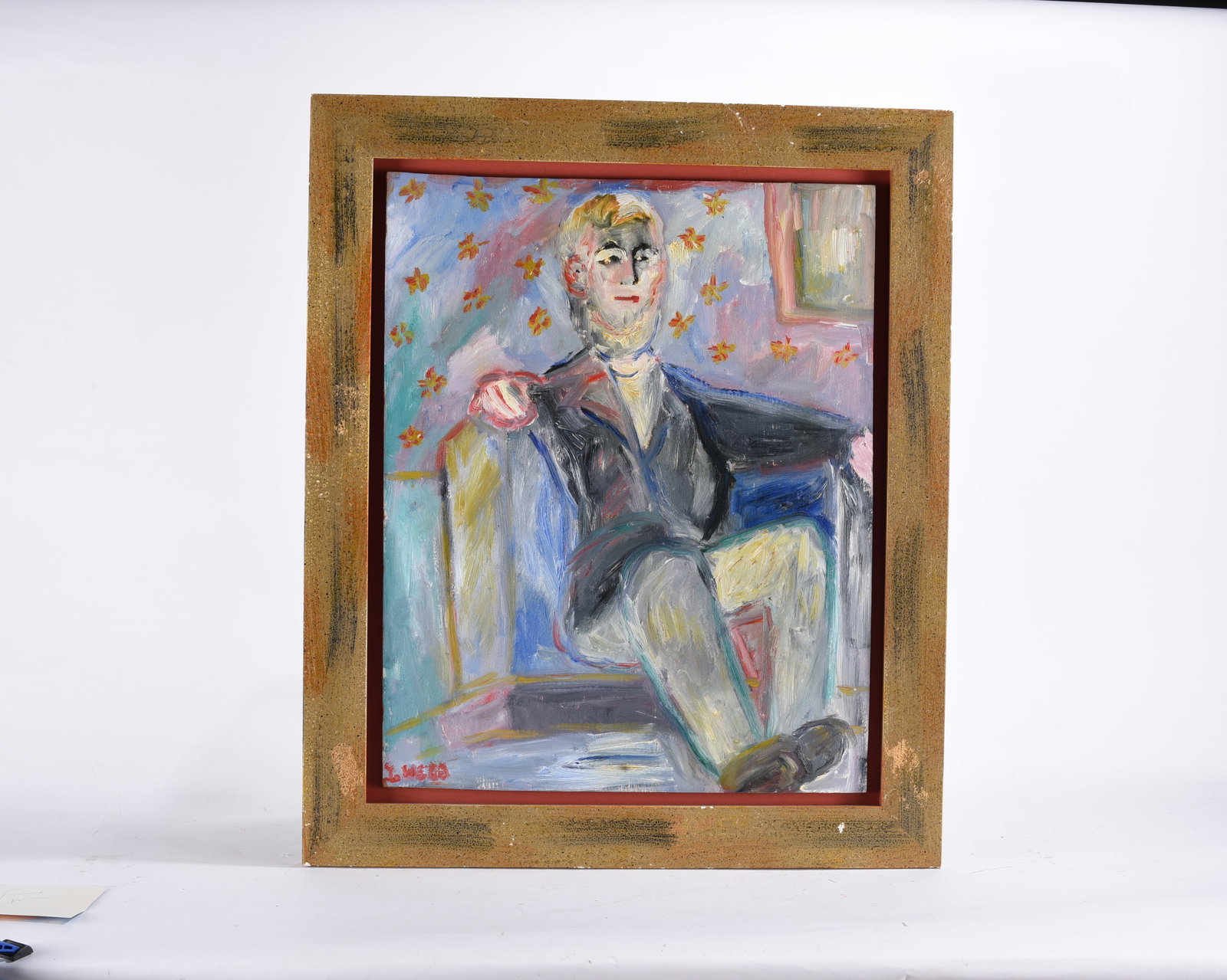 Lillian Webb Painting: 16"x20" , framed to 21"x25" -- painting by Lillian Webb of Abe Lincoln. Framed. please see photos for condition. All items are in estate condition We do offer in house shipping for items under 36" box