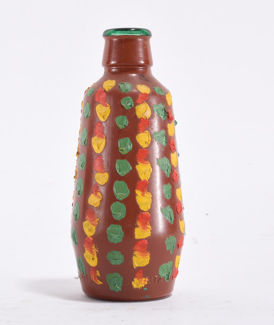 Folk Art Painted Bottle (1 of 3)