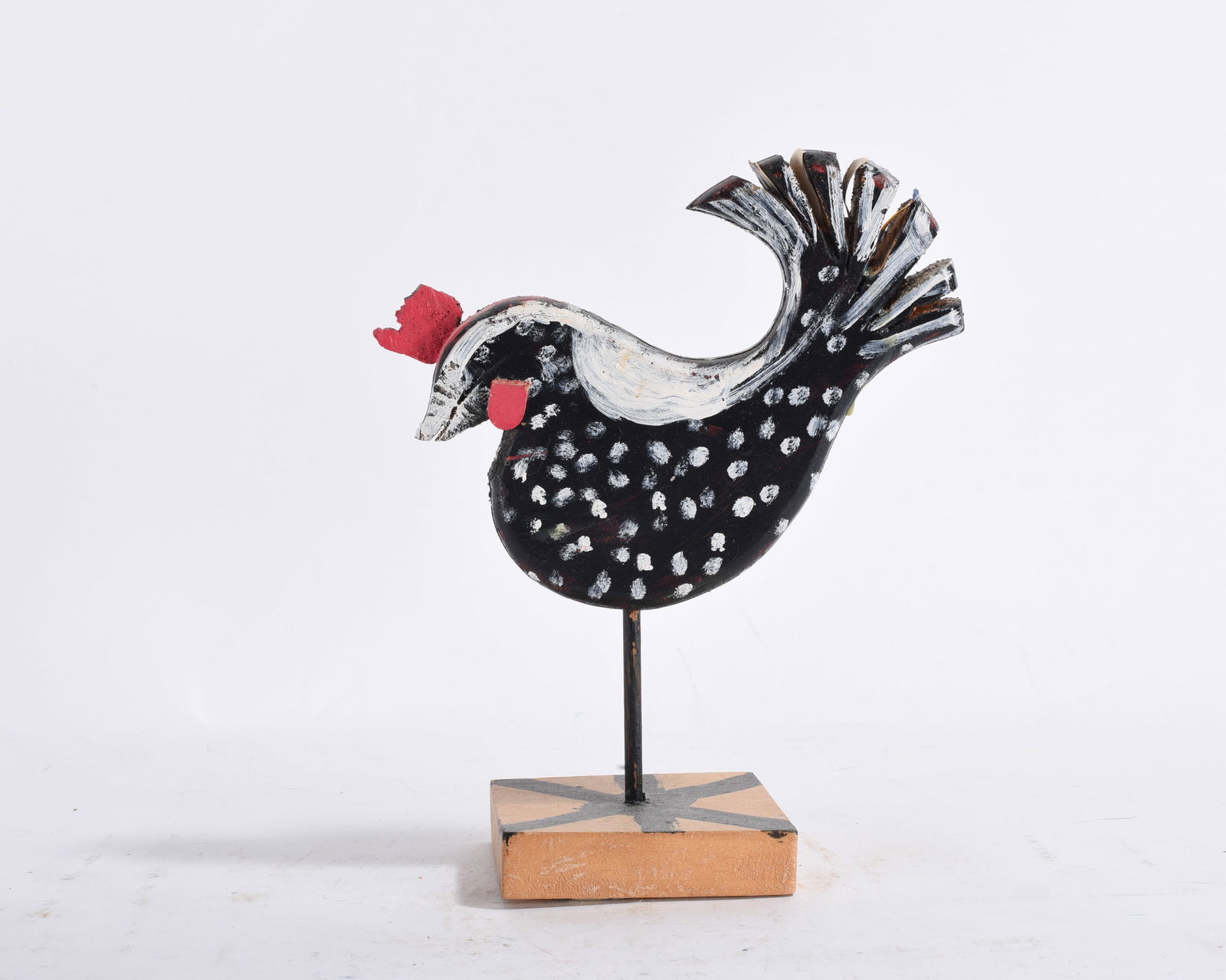 Willie Massey Signed Rooster: 8" -- carved wood and paint on base. please see photos for condition. All items are in estate condition We do offer in house shipping for items under 36" boxes 10"x10"x10" we can ship for around $21. 