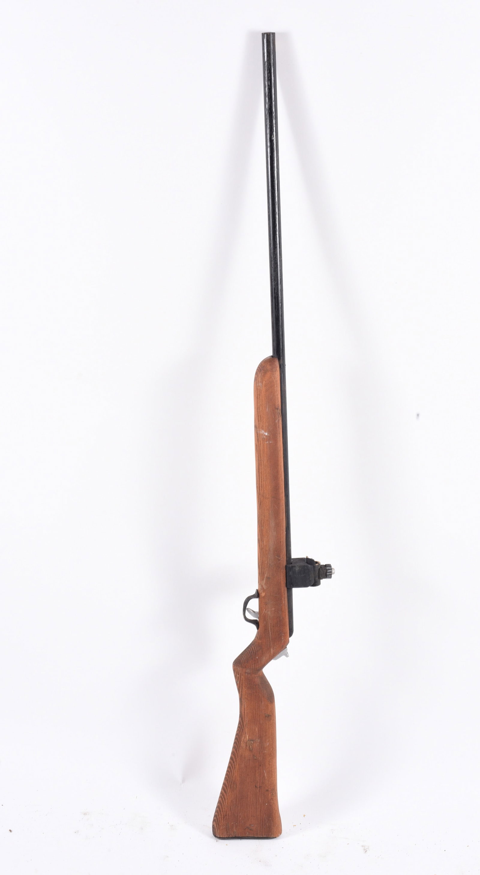 Folk Carved Wooden Rifle: 50" -- carved wood, please see photos for condition. All items are in estate condition We do offer in house shipping for items under 36" boxes 10"x10"x10" we can ship for around $21. boxes 18x18x18 we