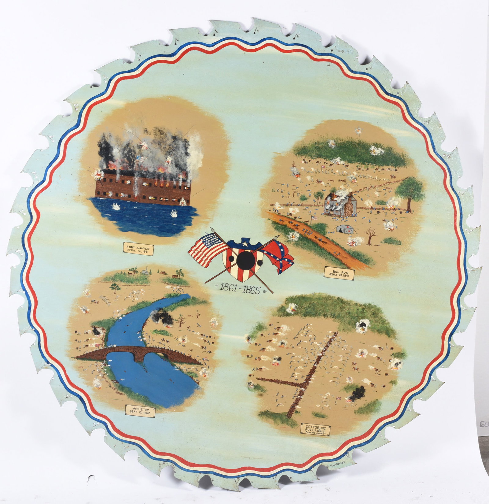 Gettsburg Pickets Charge Painting on Saw Blade (1 of 1)