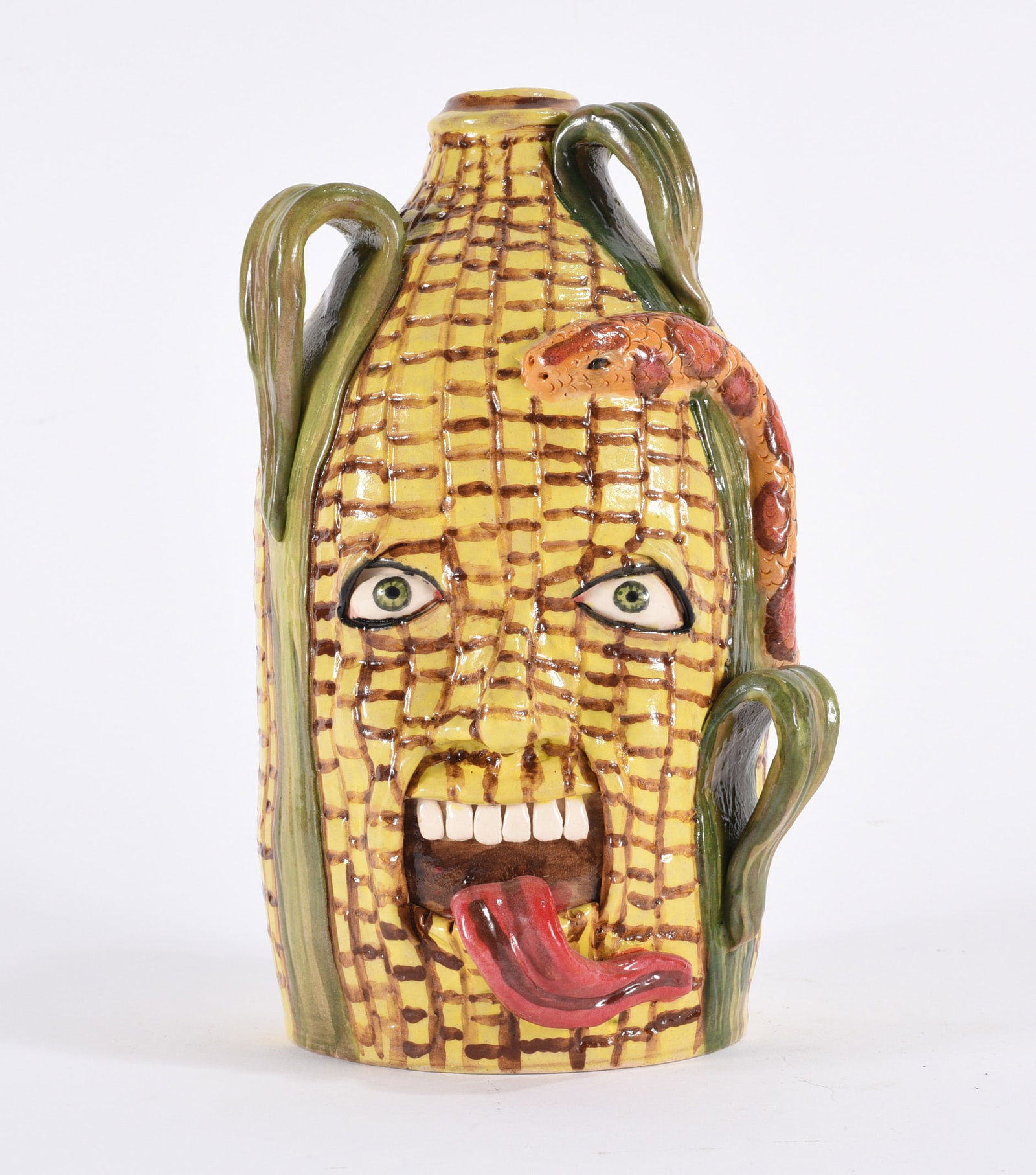 Stacy Lambert Corn Snake Face Jug (1 of 4)