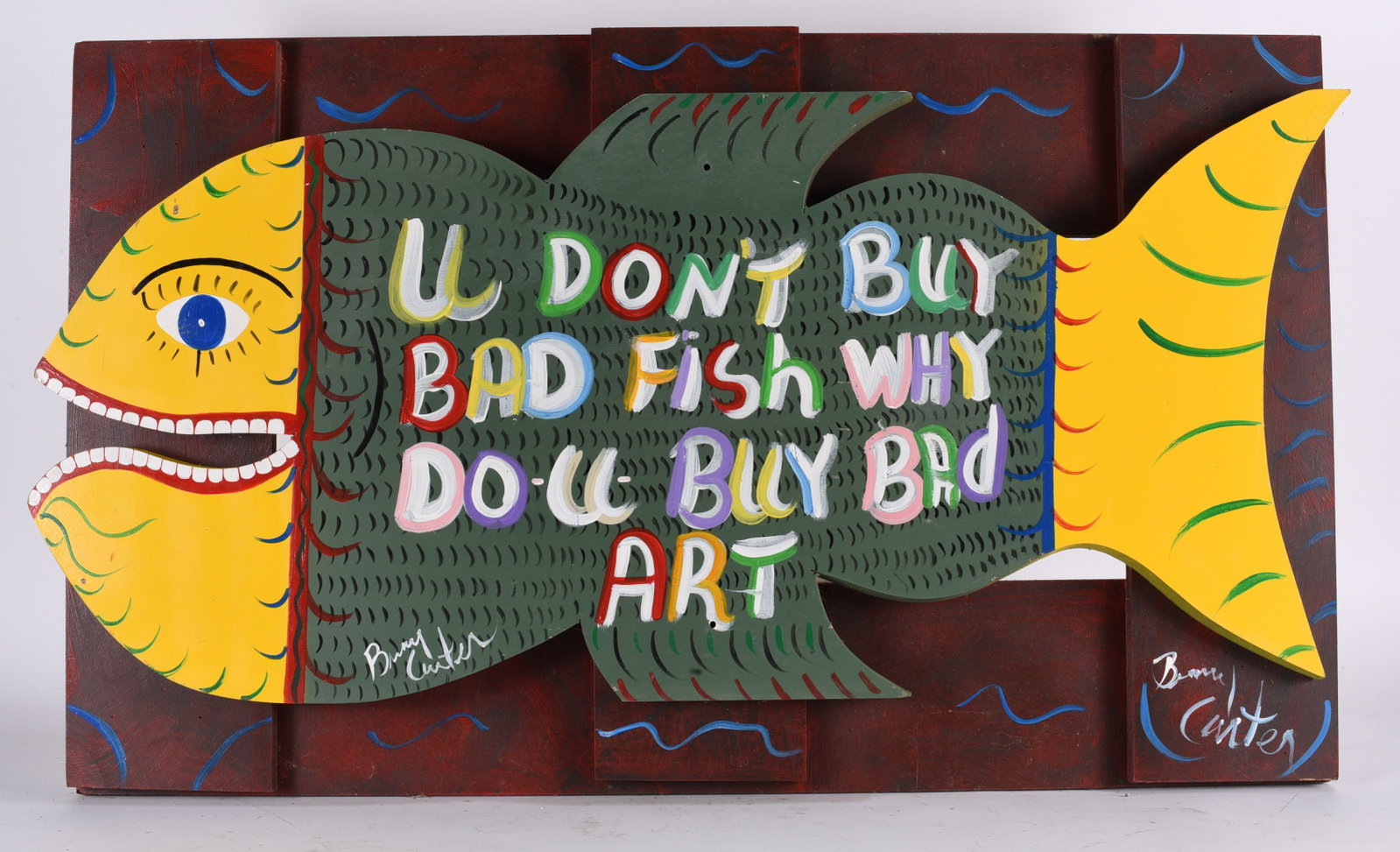 Benny Carter Wood Cutout Painting of Fish (1 of 2)