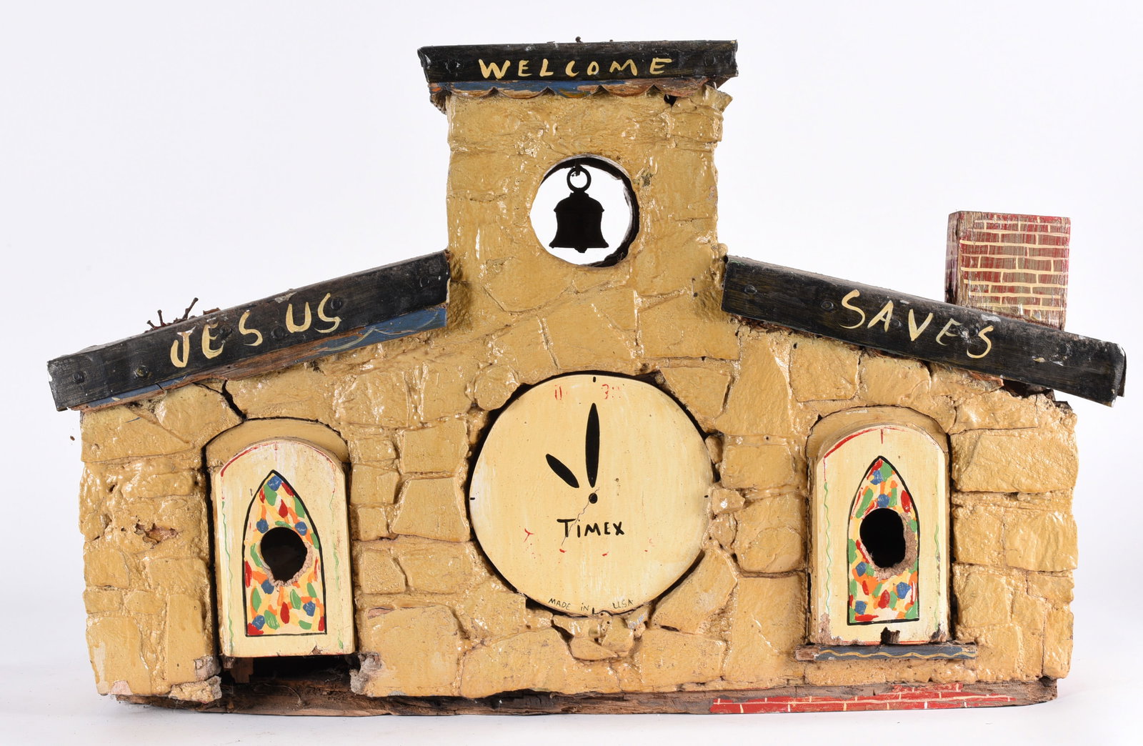 Benny Carter Folk Art Brick Birdhouse (1 of 4)