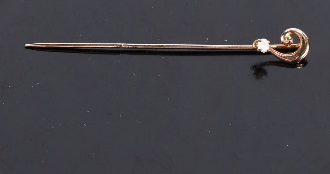 Marked stick pin with pearl. - .7 grams (1 of 2)